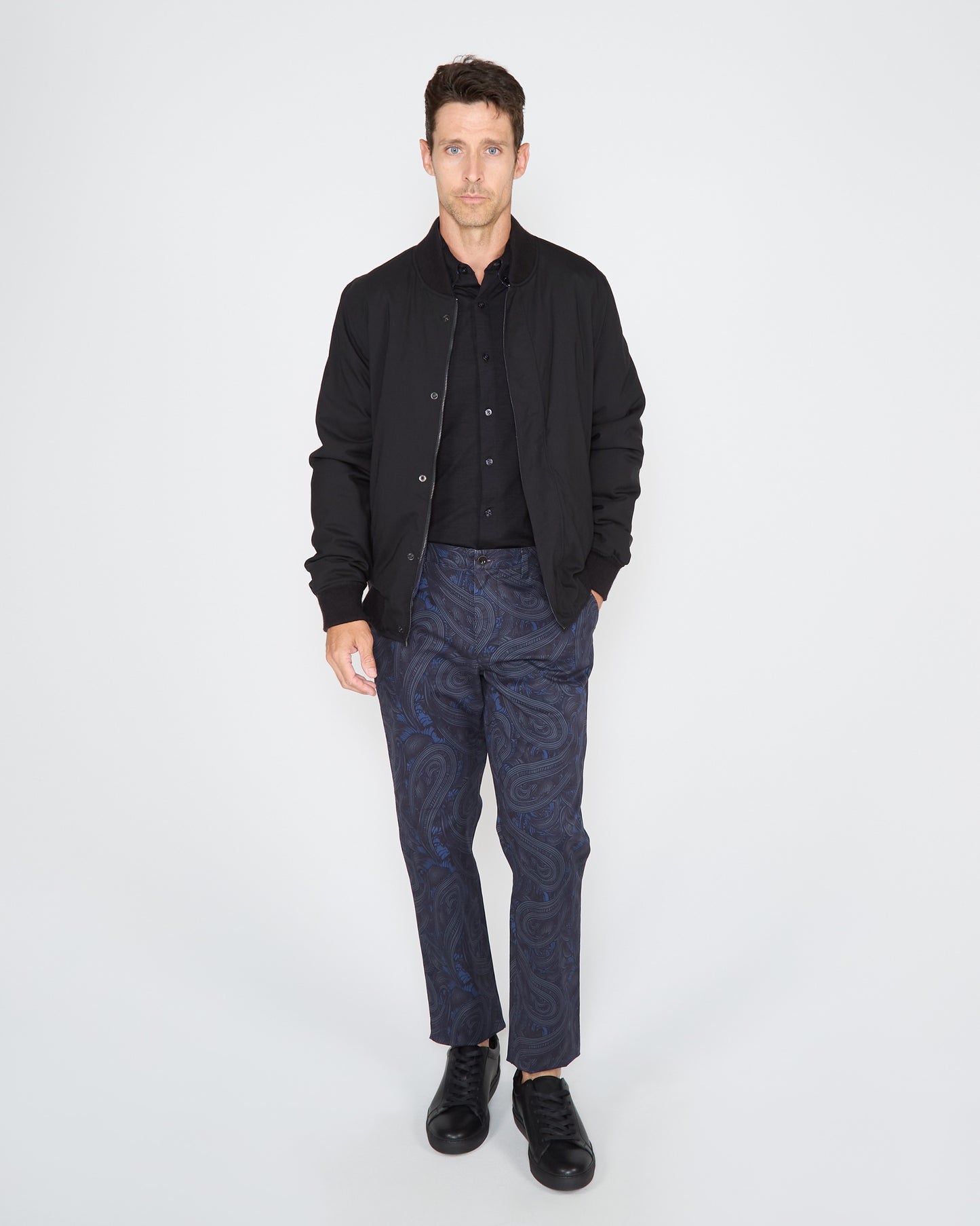 JENKIN REVERSIBLE BLOUSON JACKET - BLACK