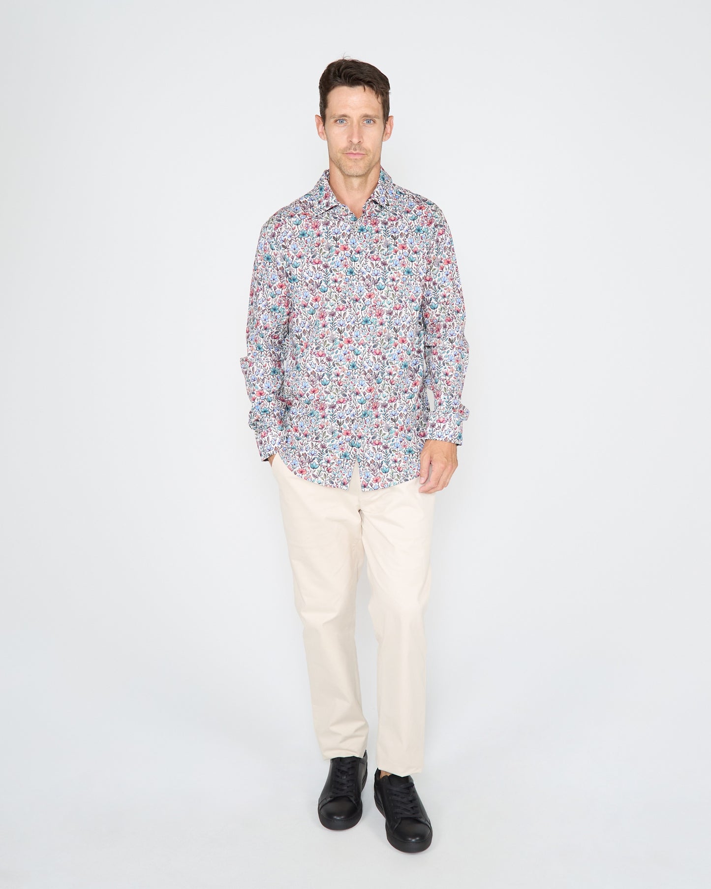 NICOLI MYSTIC FLORAL COTTON SHIRT - IVORY