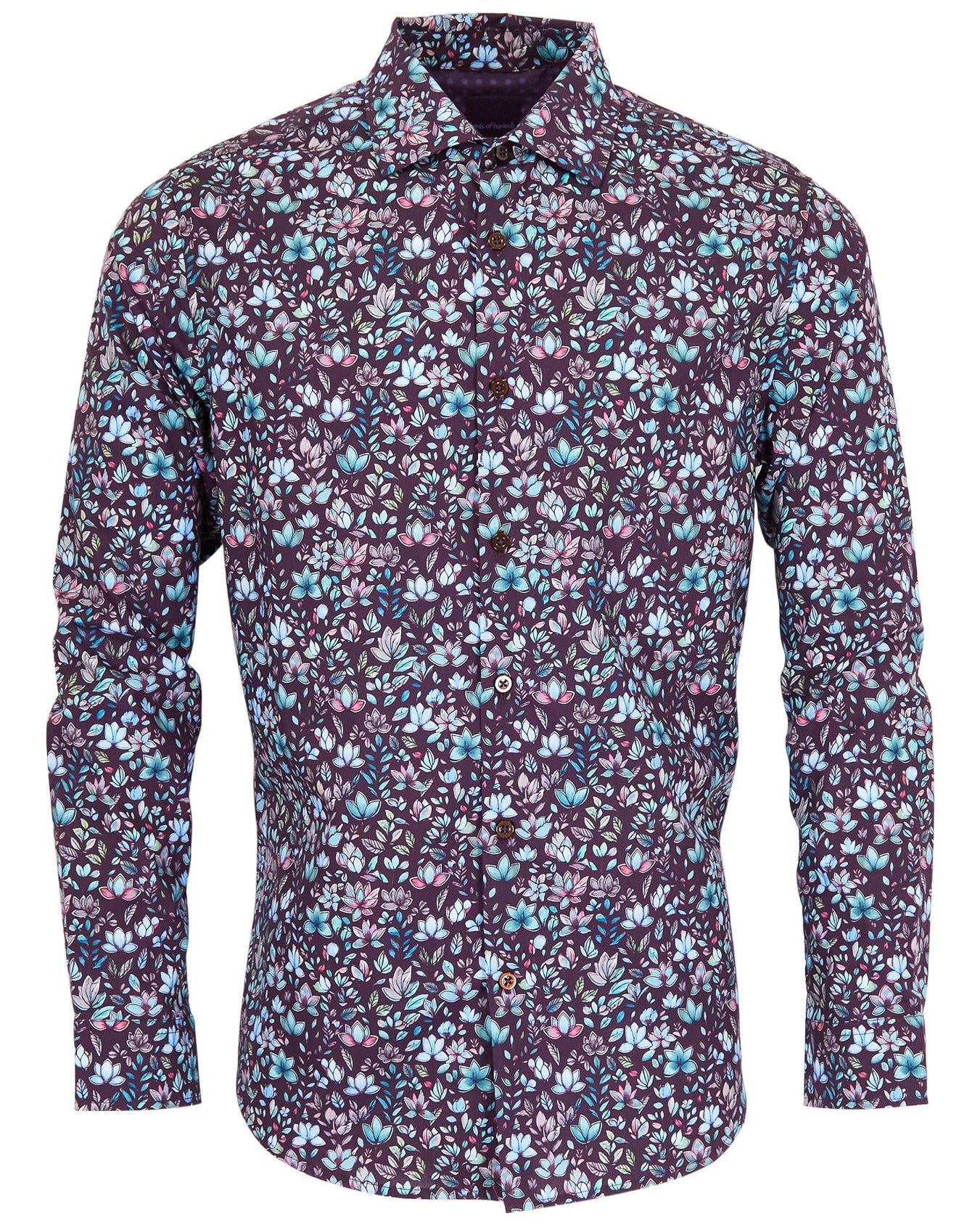 NICOLI MYSTIC FLORAL COTTON SHIRT - PLUM