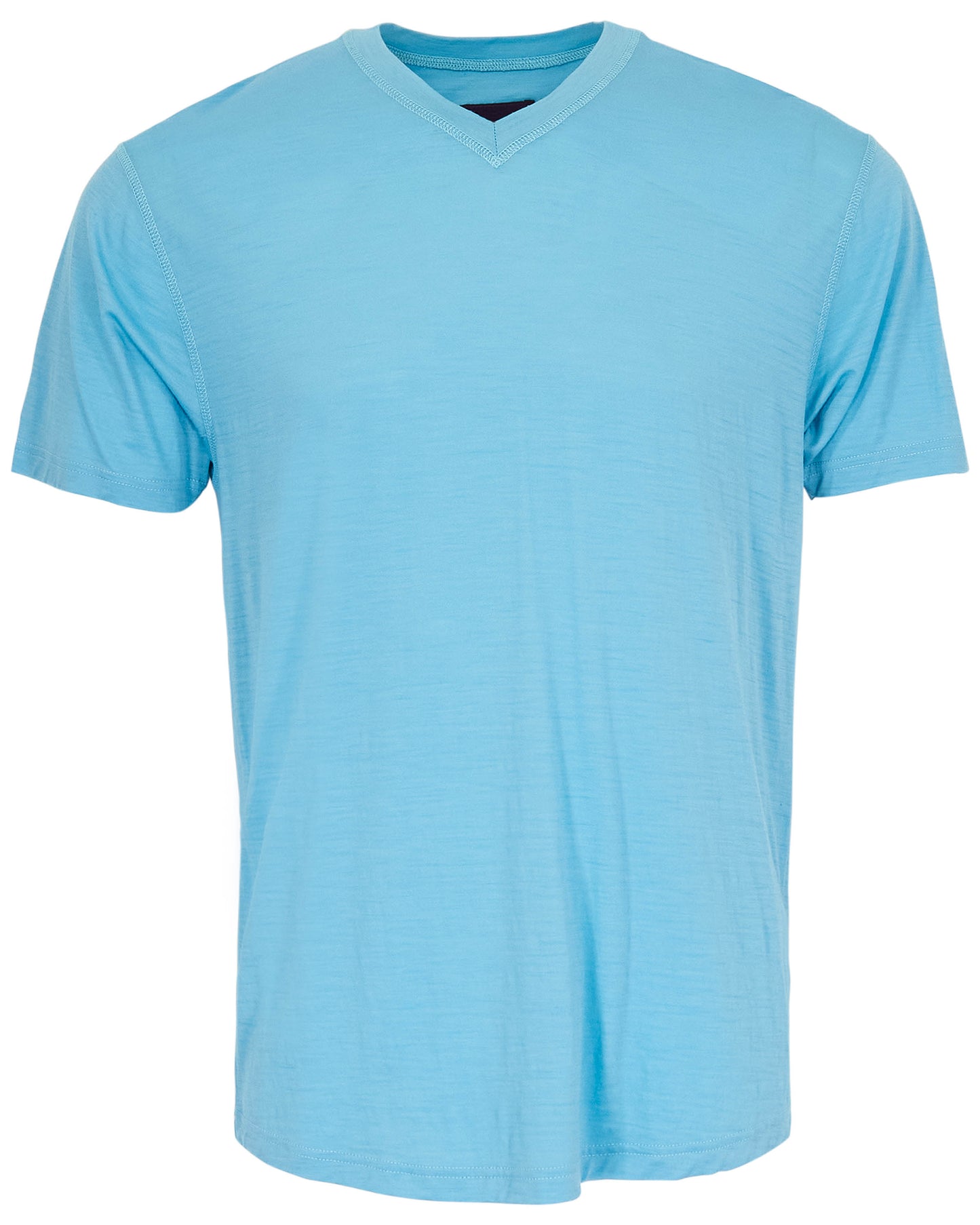 VICTOR MERINO V-NECK TEE - TEAL