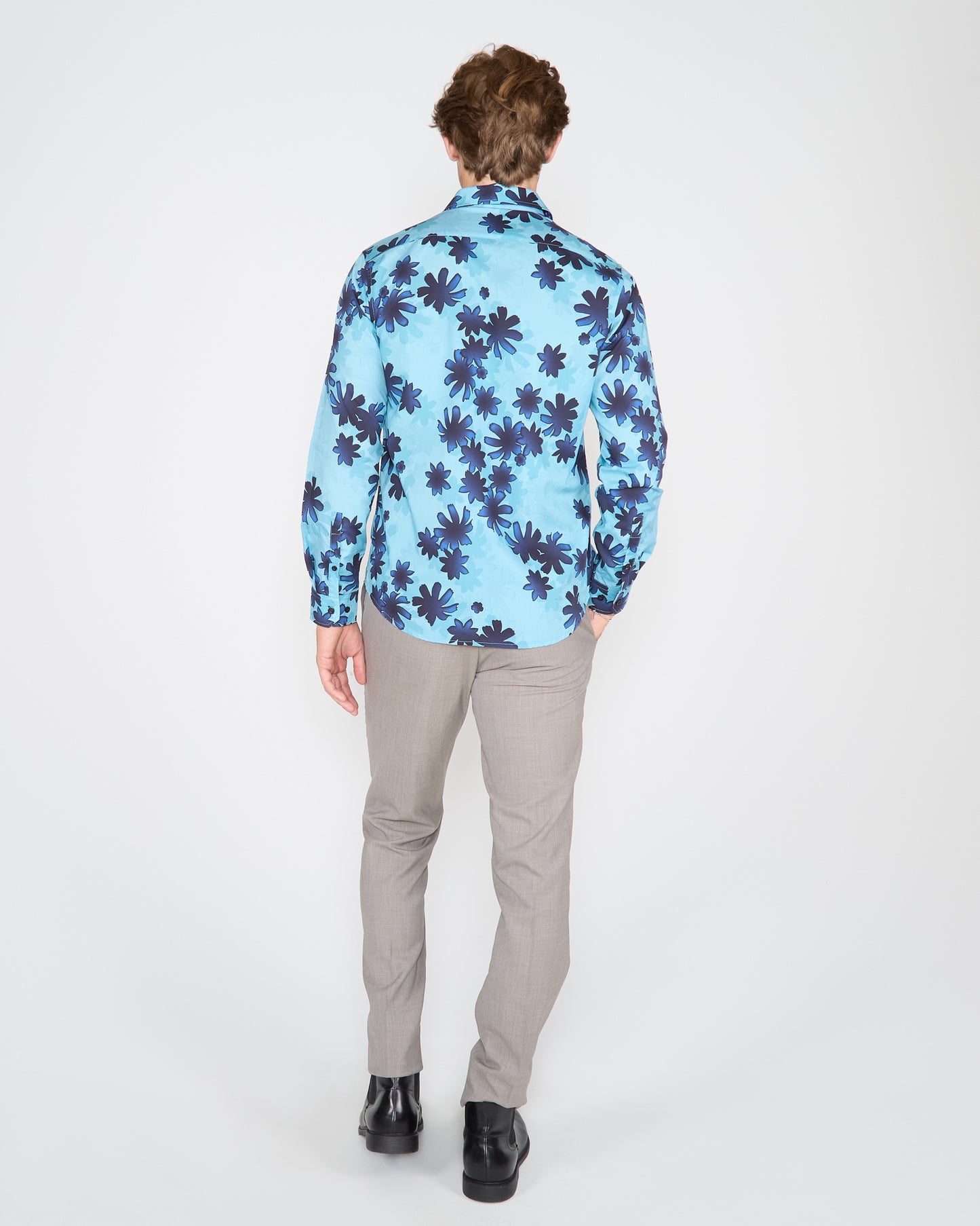 NORMAN RAMBLE FLORAL SHIRT - TEAL