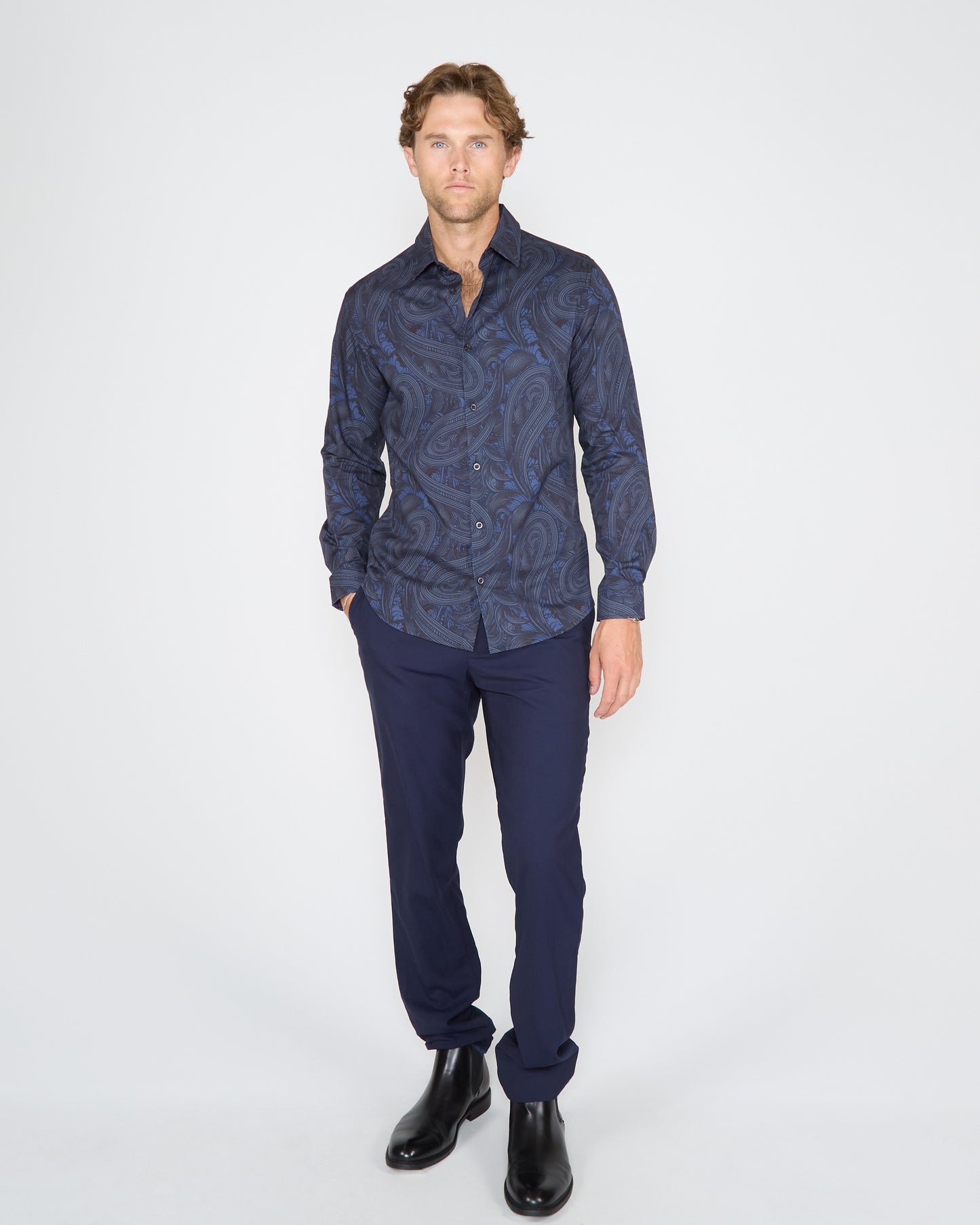 NORMAN PAISLEY BADALONA SHIRT - SMOKE