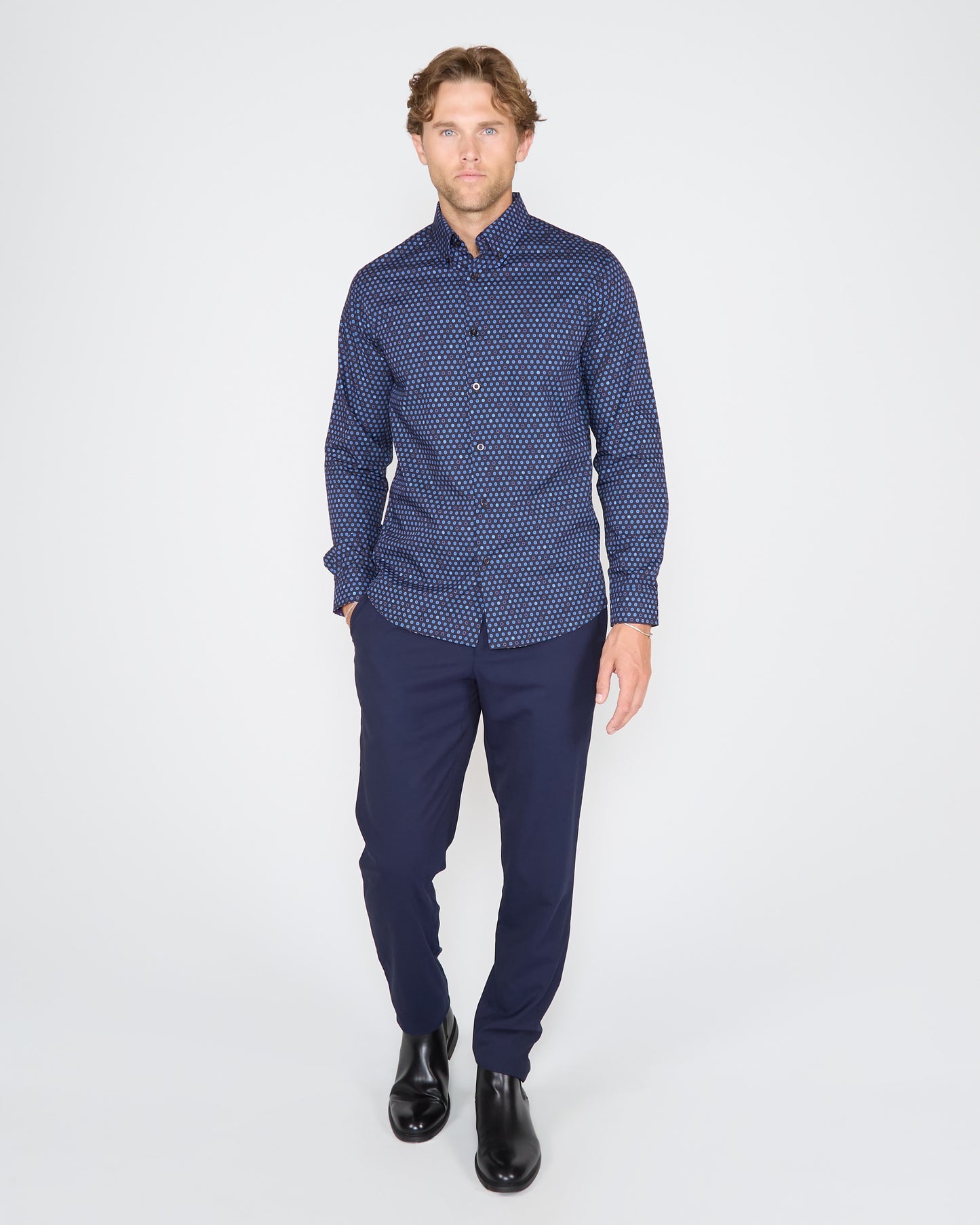 MITCHELL POLKAHALO SHIRT - NAVY