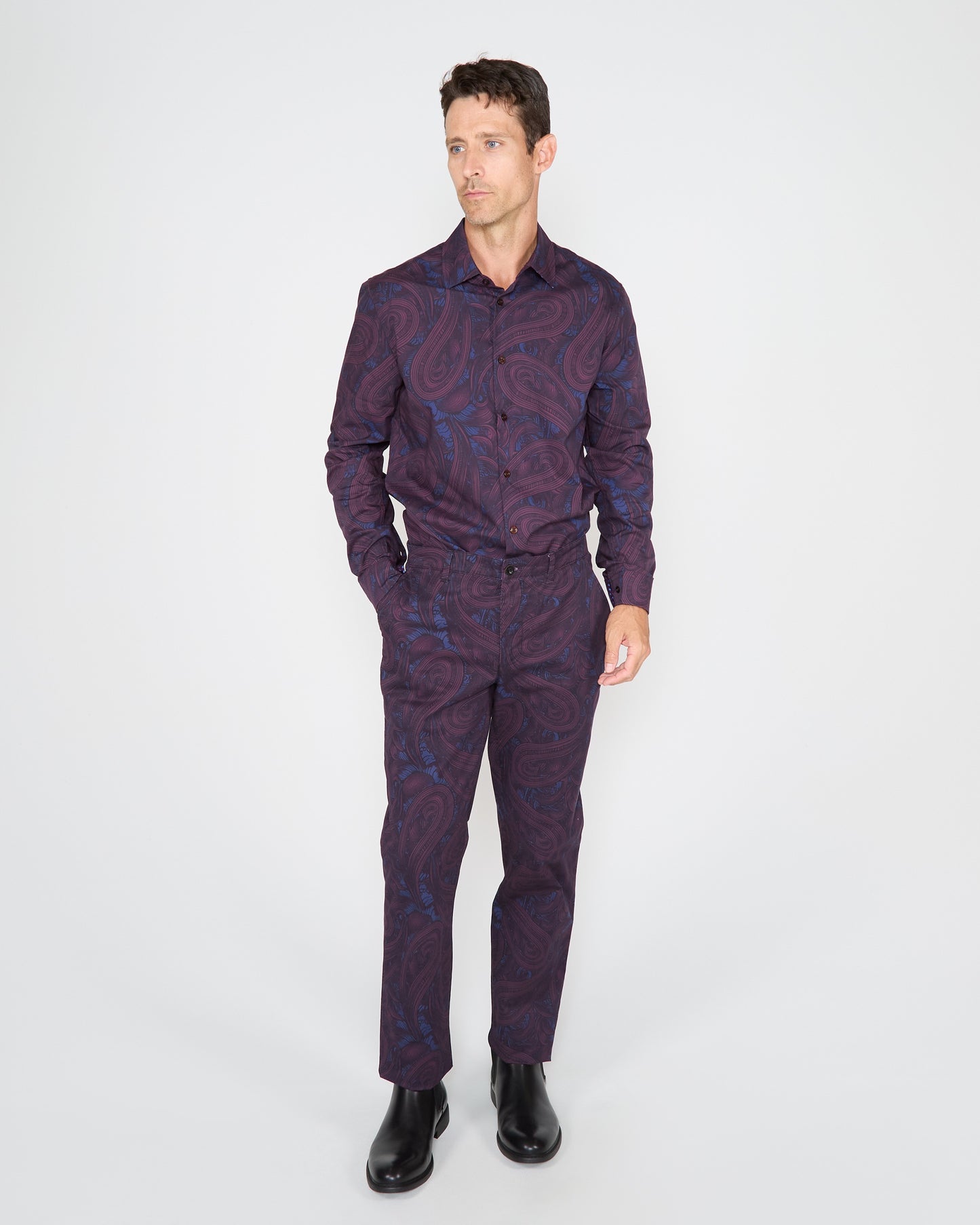 CHARLES PAISLEY BADALONA PANT - PLUM