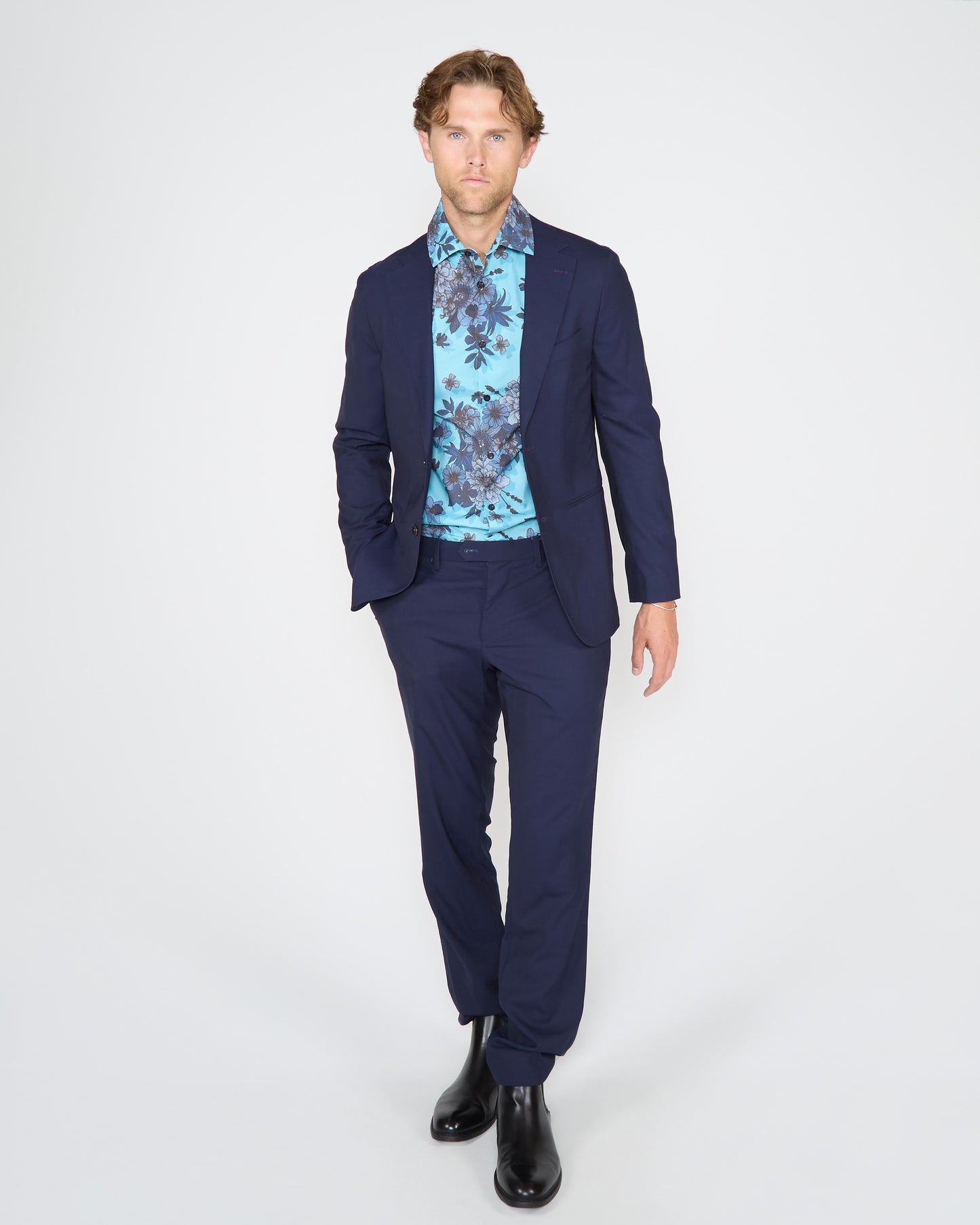 PAXTON TAILORED WOOL PANT - NAVY