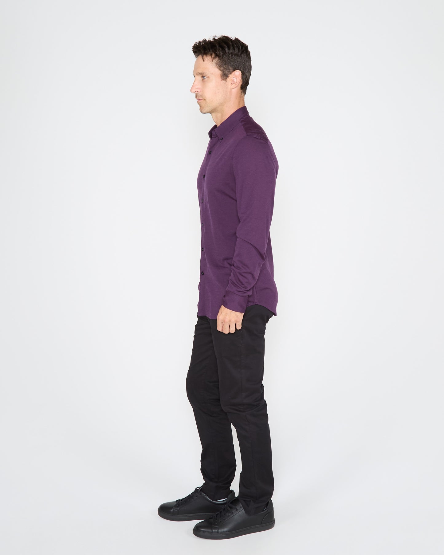 SHAWN MERINO SHIRT - PLUM