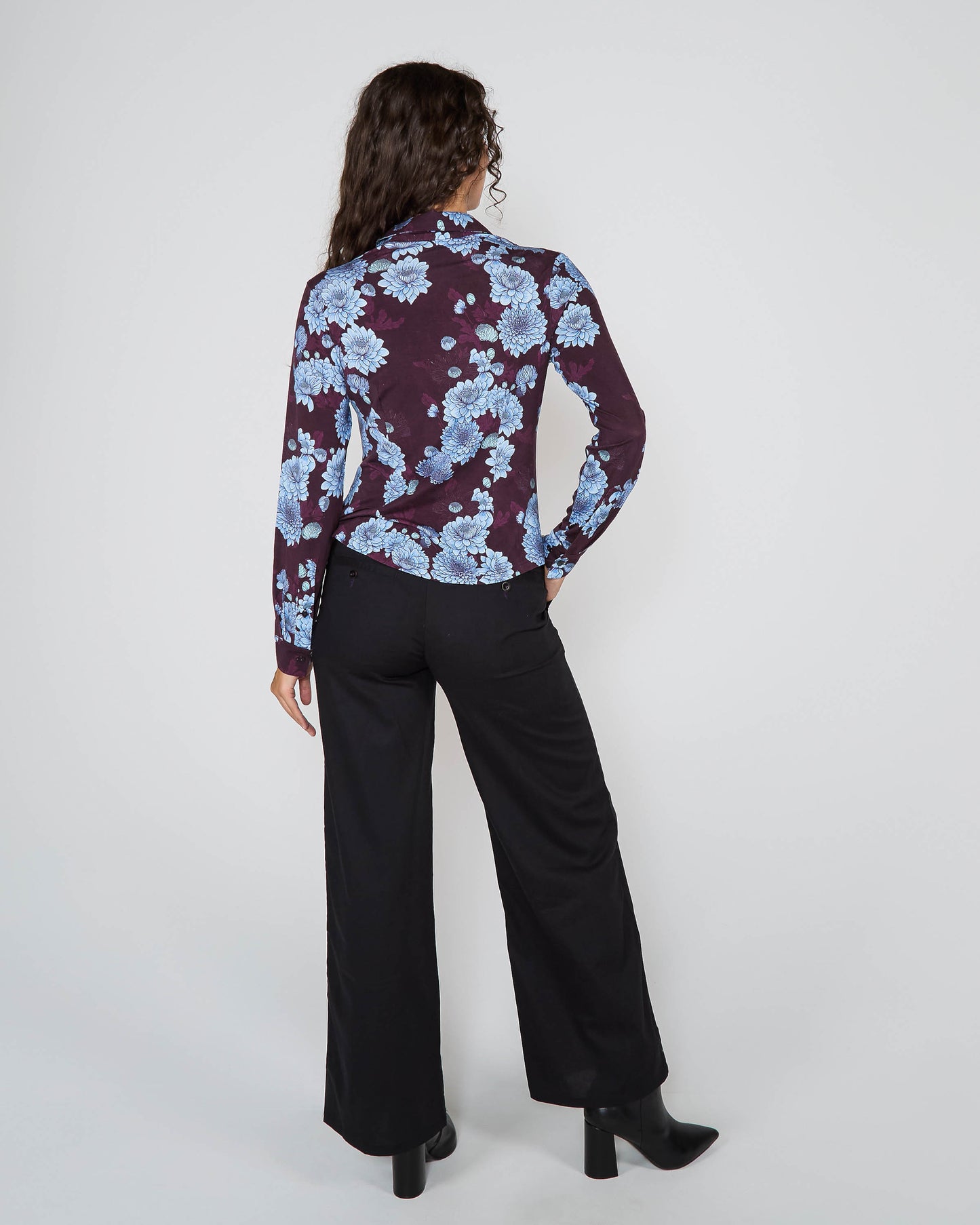 STEPHANIE SERIOUS FLORAL SHIRT - PLUM