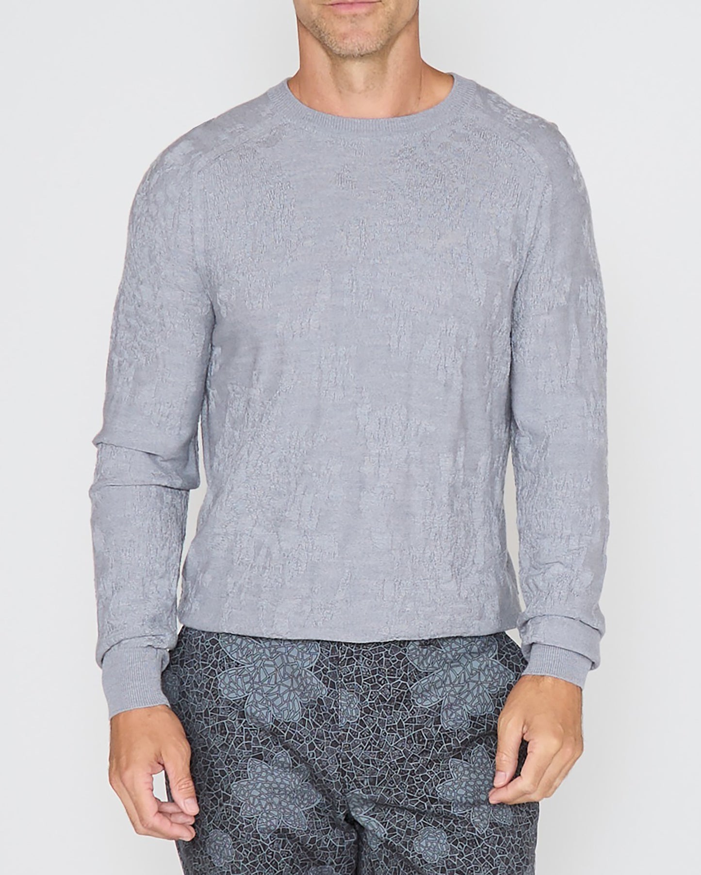 COLE FULLY FASHIONED MERINO CREWNECK SWEATER - FLANNEL