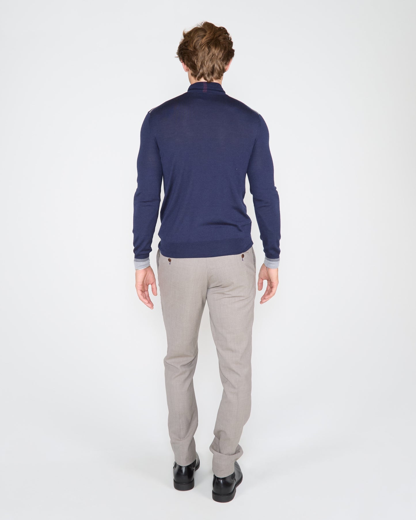 RONALD MERINO TURTLENECK SWEATER - NAVY