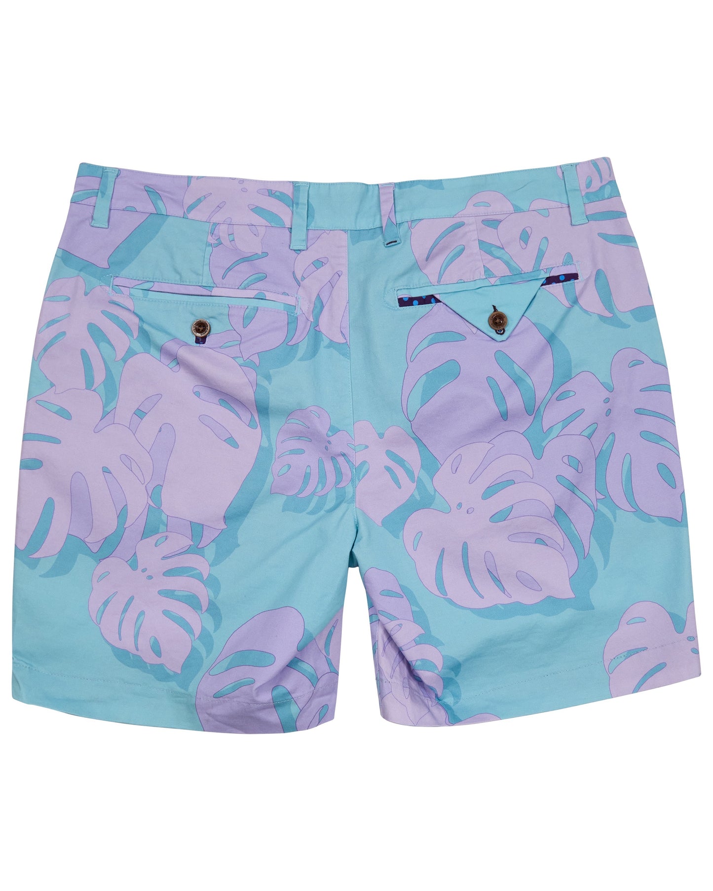 EDWARD MONSTERA FLORAL TEAL MENS FLAT FRONT SHORT