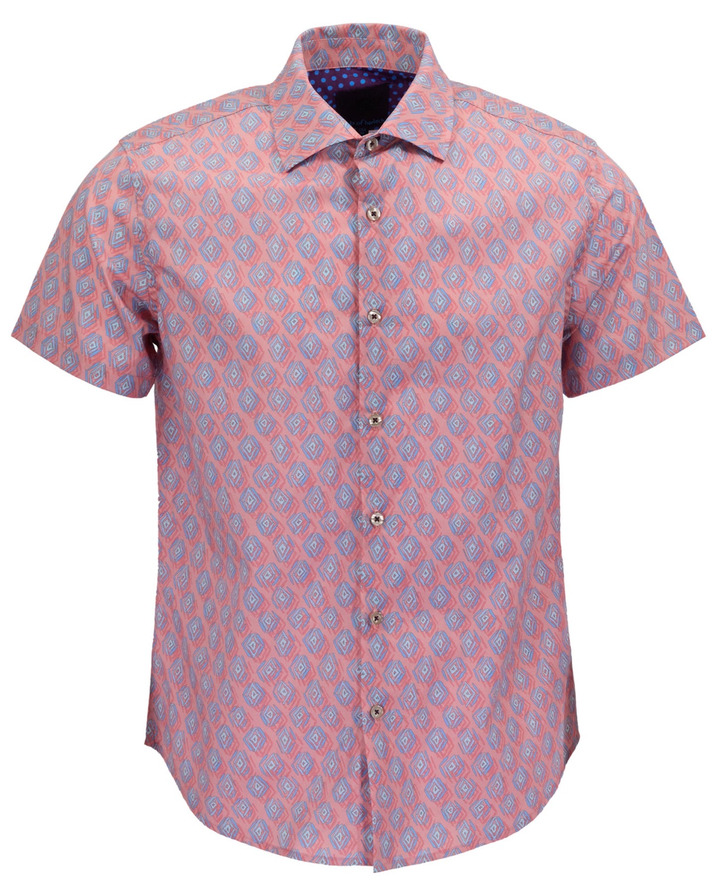 GEORGE MUD GEO CORAL MENS PRINTED BUTTON UP SHIRT