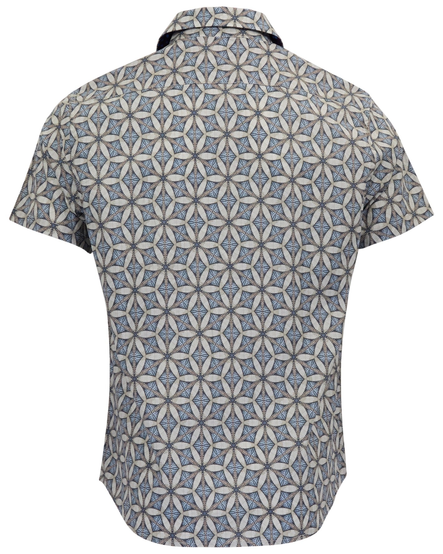 GEORGE TRIBAL NATURAL MENS PRINTED BUTTON UP SHIRT
