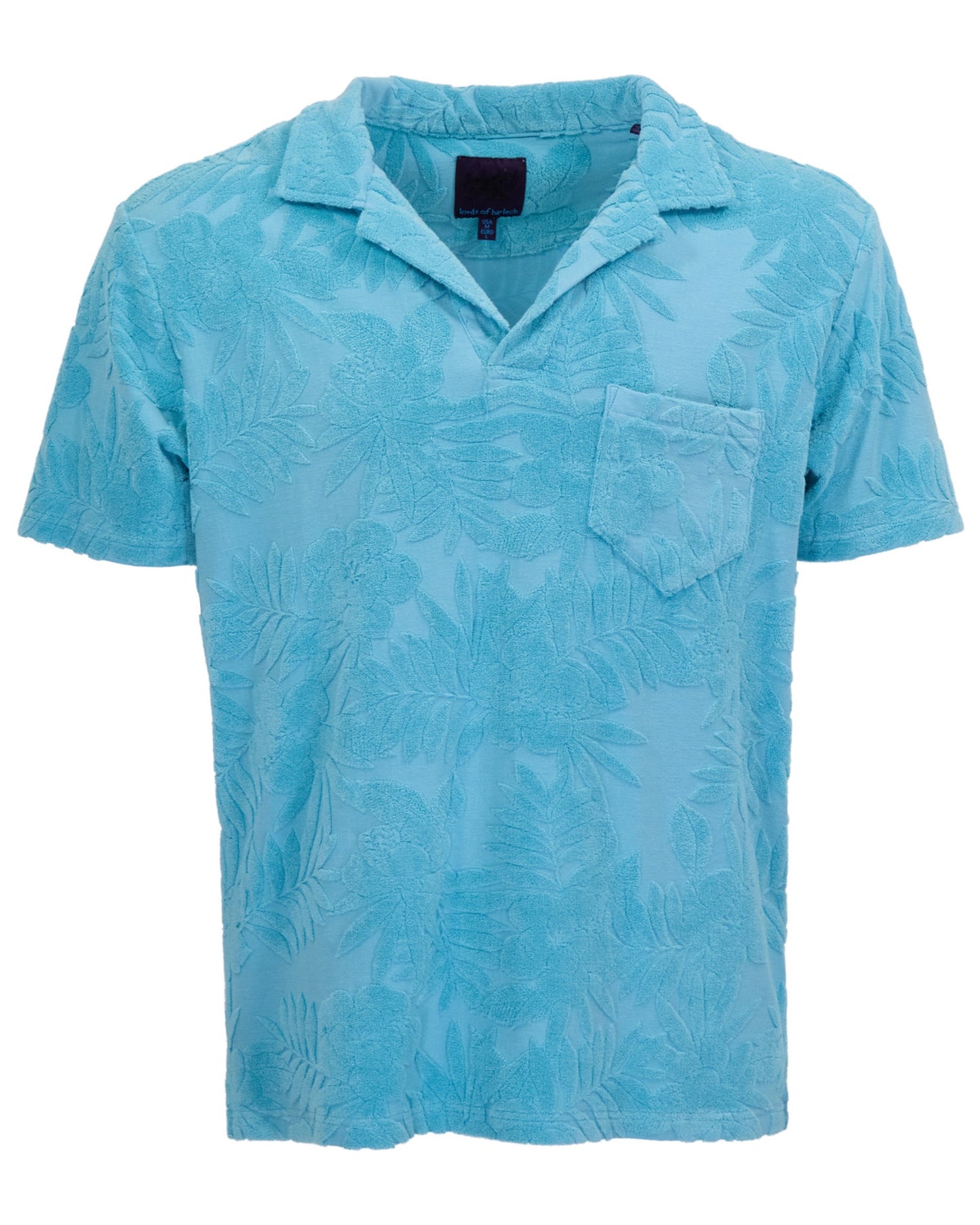 JOHNNY FARM FLORAL TOWEL POLO SHIRT - TEAL