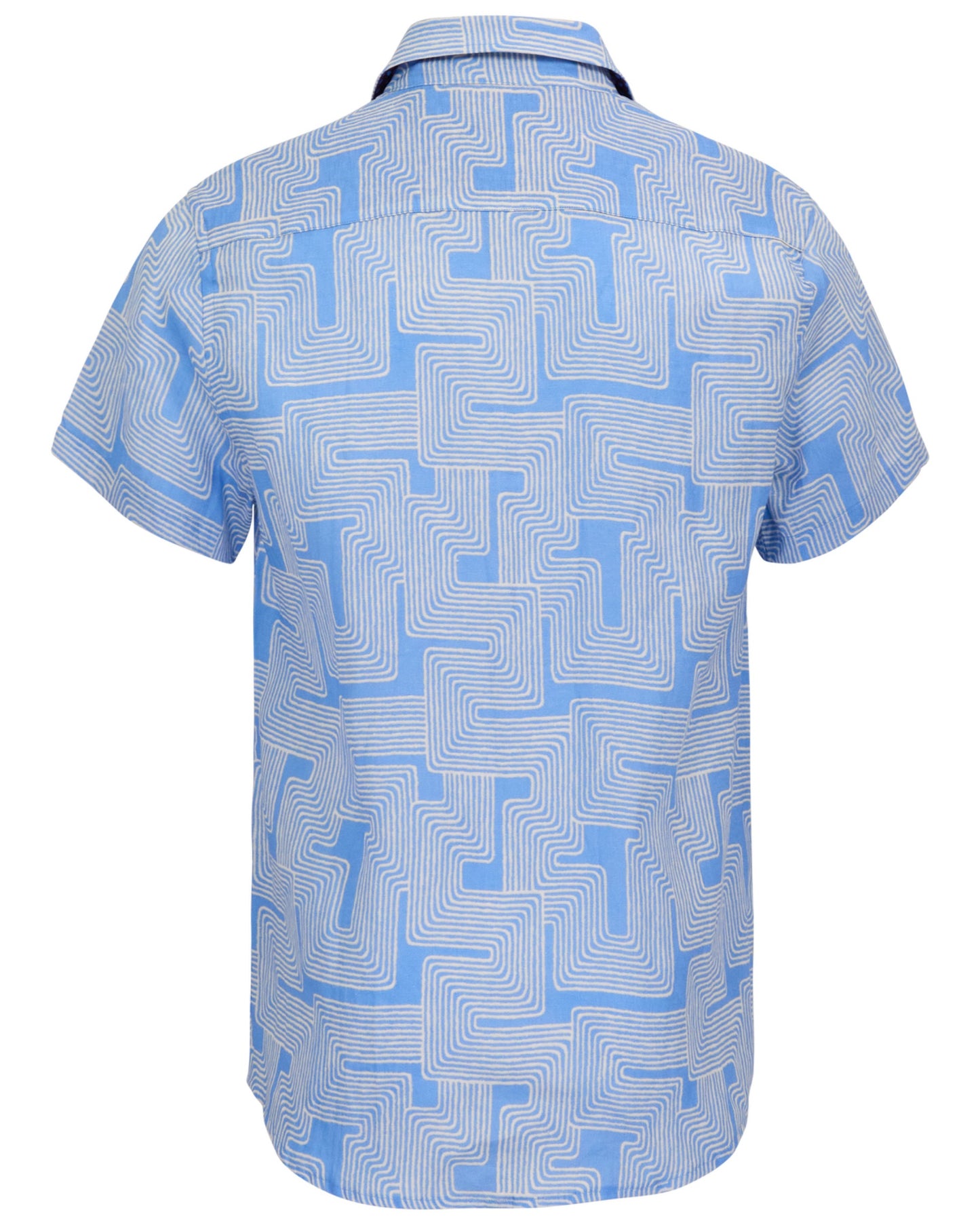 LANDON INTER TWINE BLUE MENS LINEN BUTTON-UP SHIRT