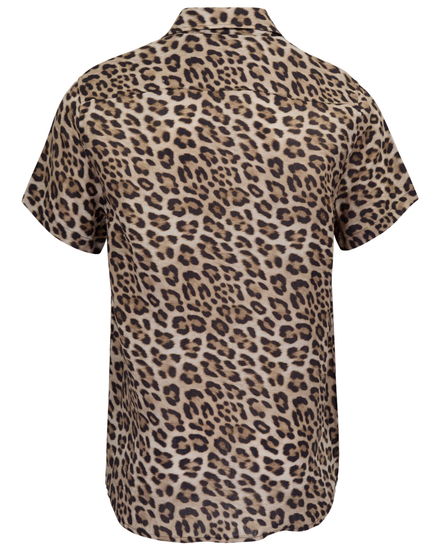 LANDON LEOPARD BROWN MENS LINEN SHIRT