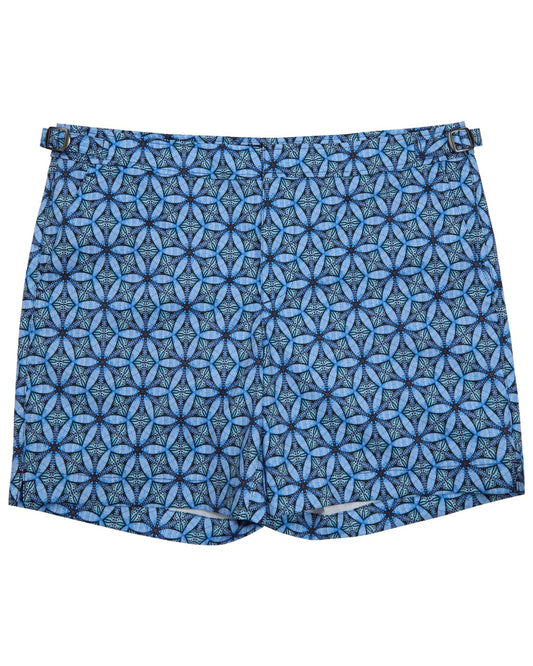POOL TRIBAL BLUE MENS SWIM TAILORED SHORT