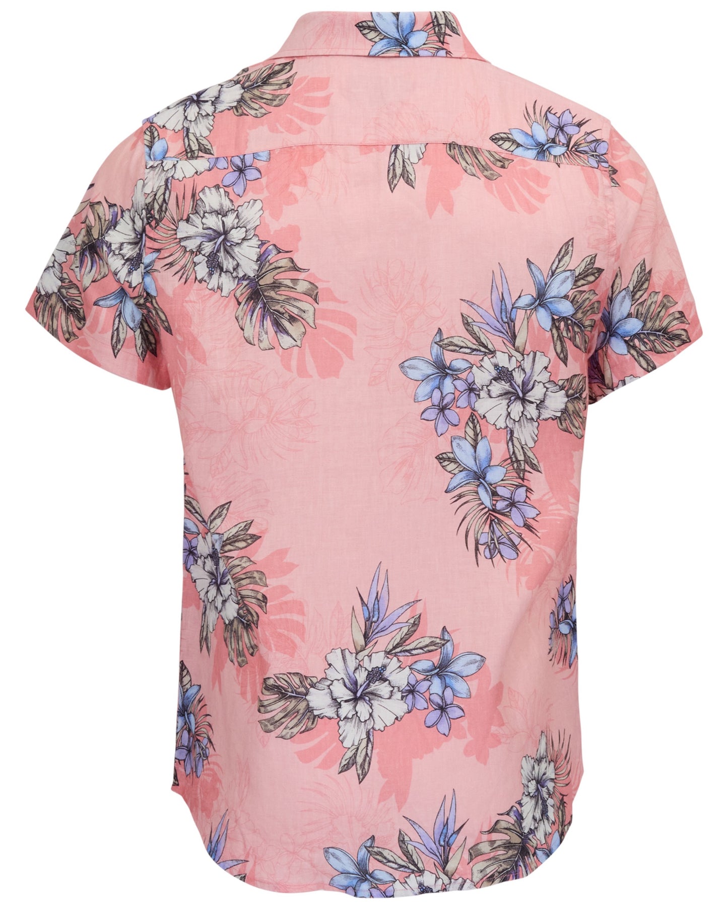 LOIC EXOTIC FLORAL CORAL MENS LINEN PRINTED SHIRT