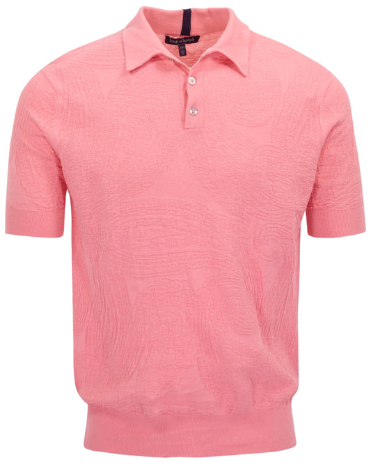 PETERSON CORAL MENS JACQUARD LINEN COTTON POLO