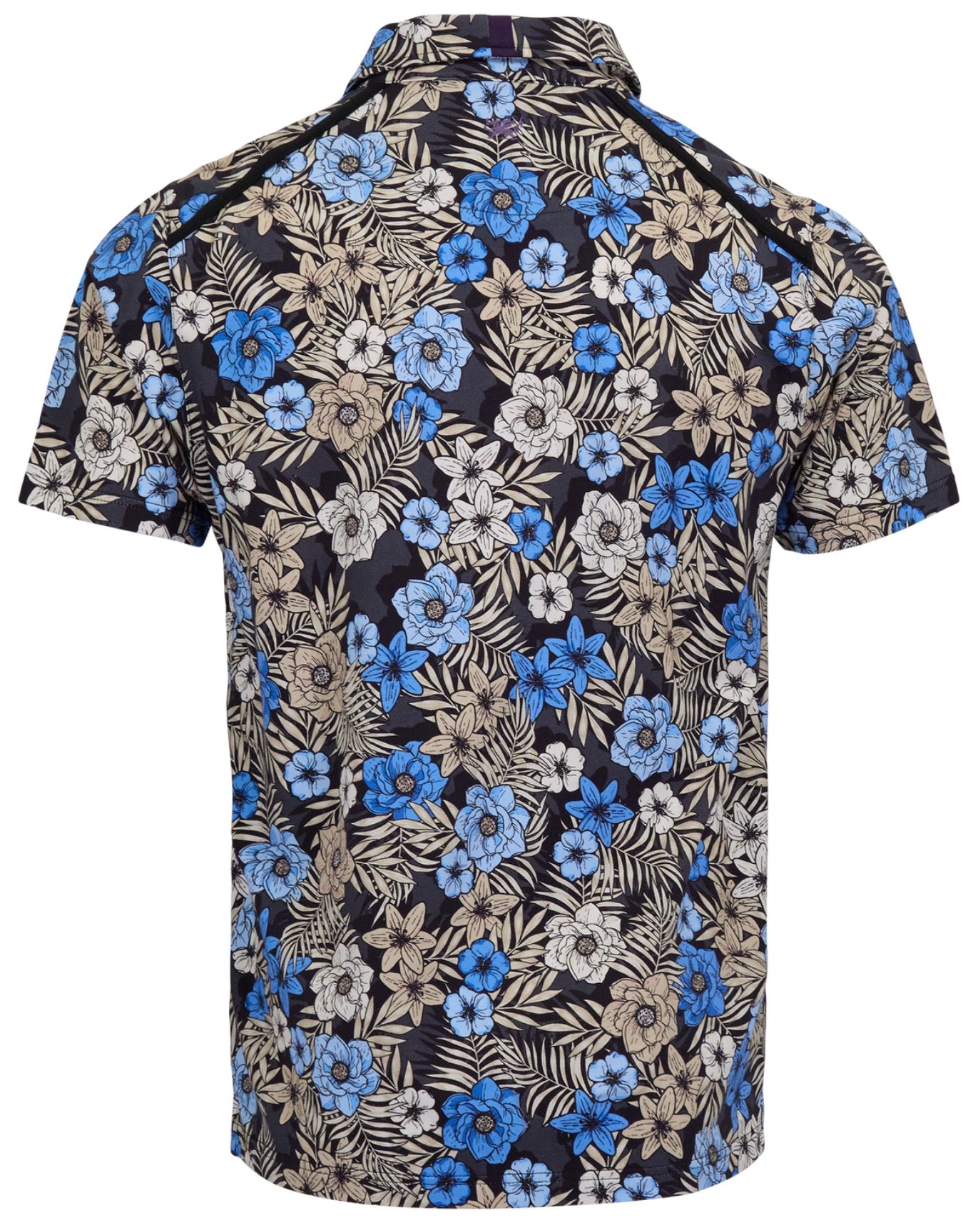 PIETRO TROPICAL MIX BLACK MENS KNIT POLO