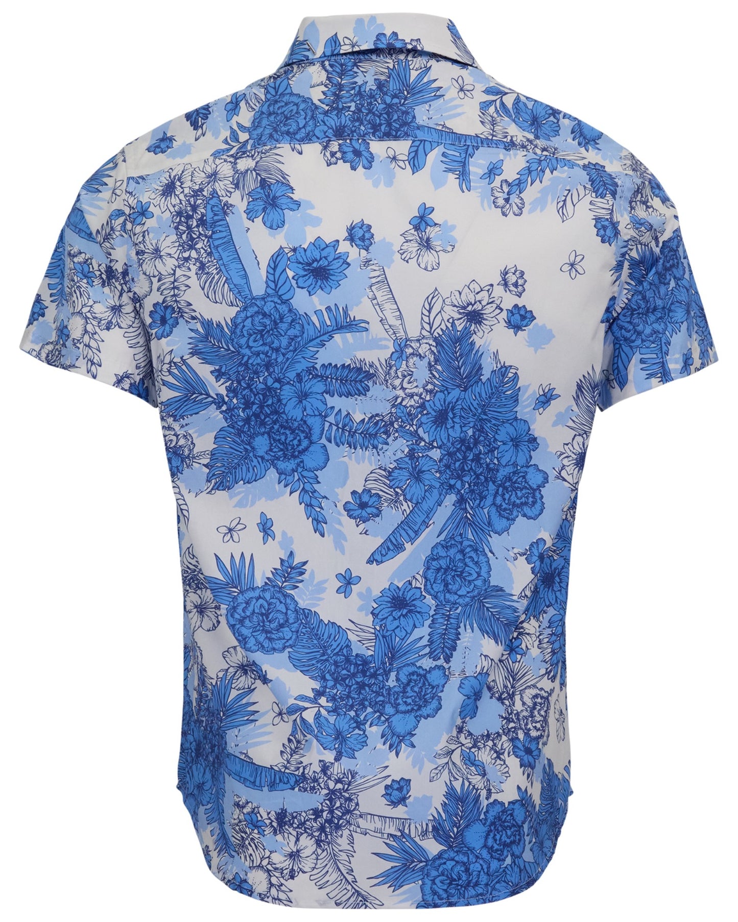 SCOTT MONO FLORAL WHITE MENS PRINTED BUTTON UP SHIRT