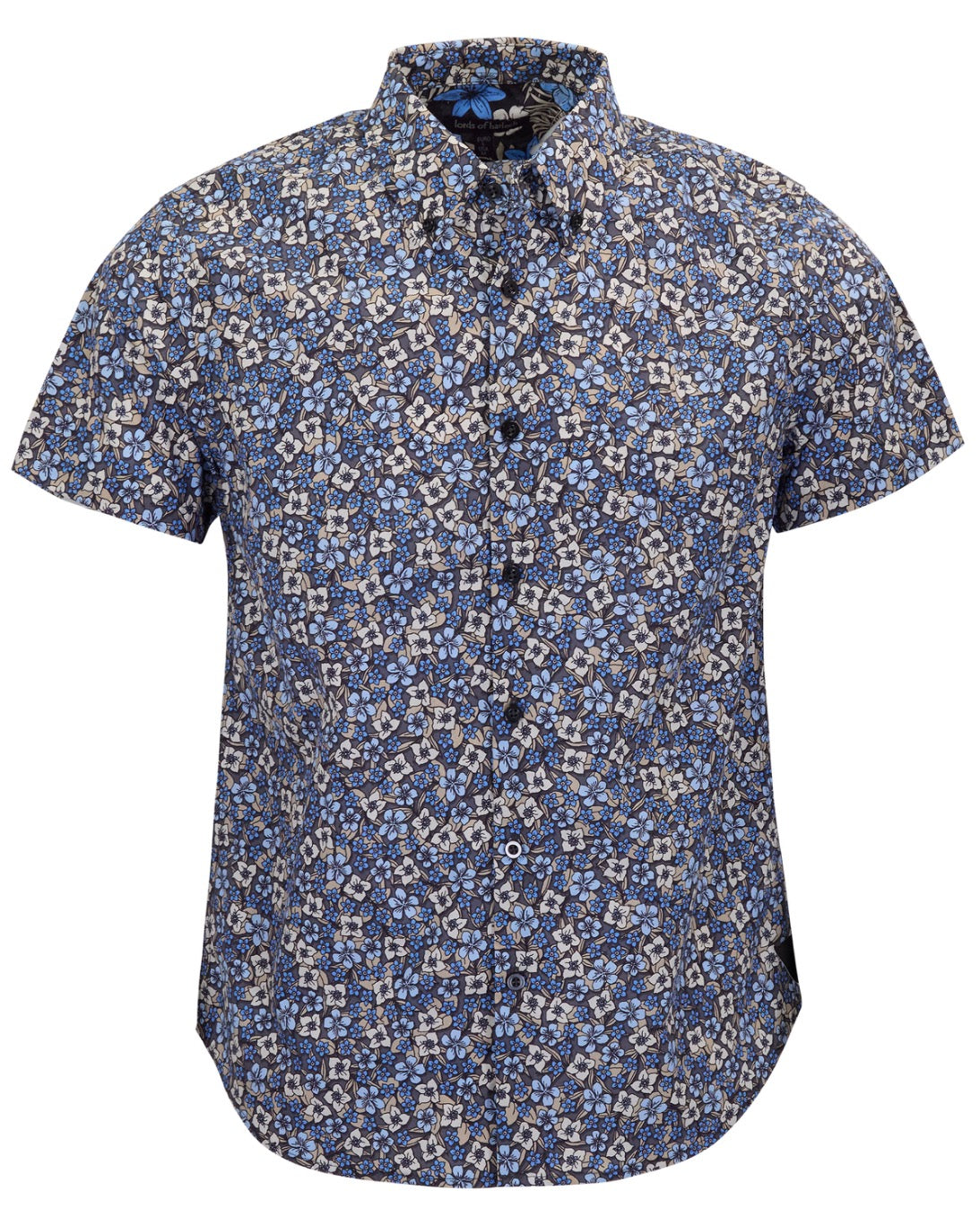 TIM FLORAL FIELD BLACK MENS PRINTED SHIRT