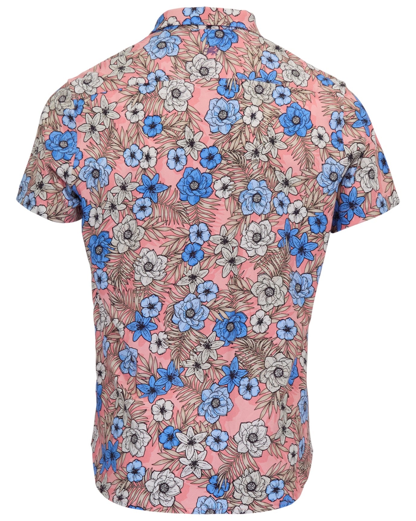 TODD TROPICAL MIX CORAL MENS KNIT SHIRT