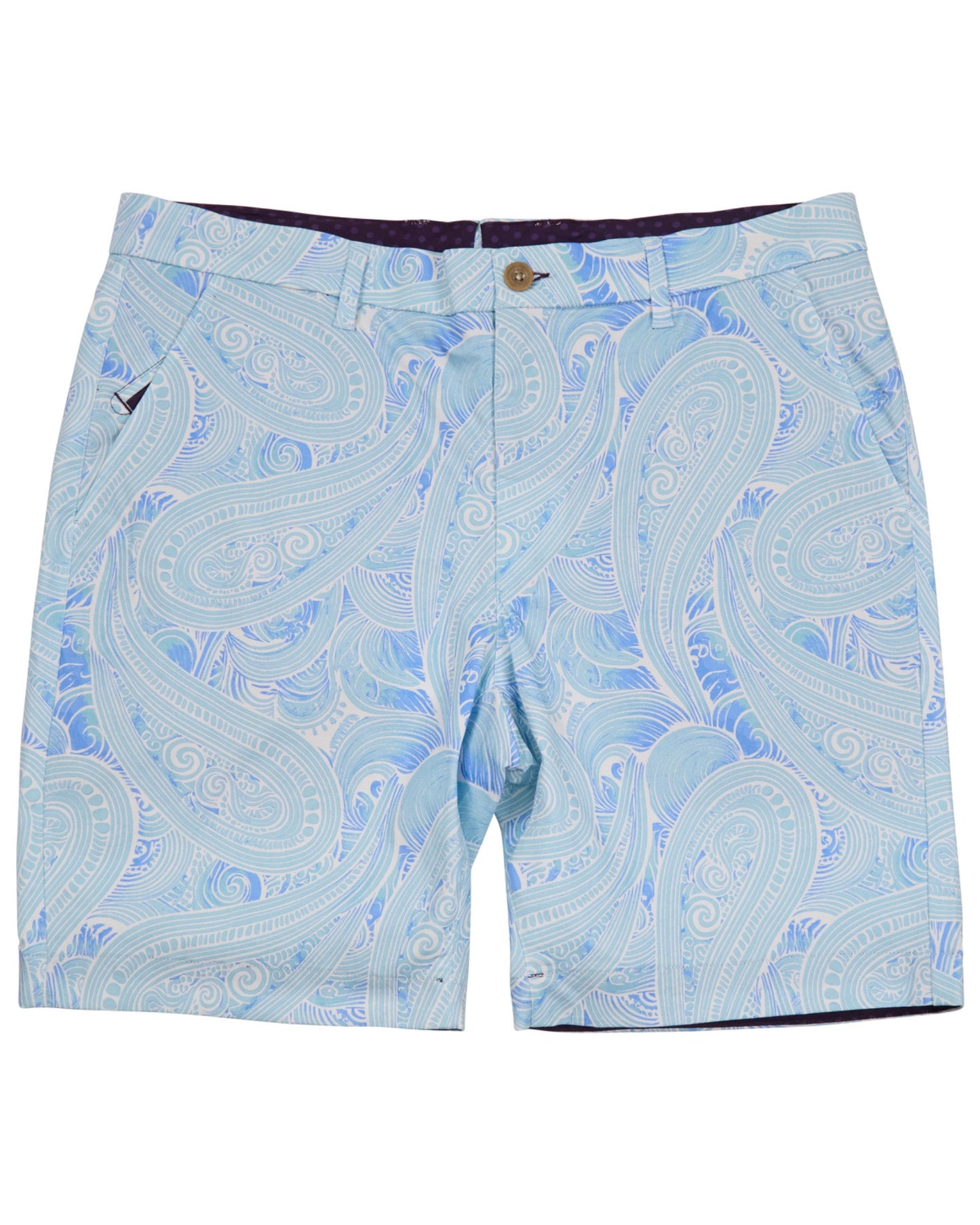 CLYDE MARAKESH PAISLEY TEAL MENS FLAT FRONT SHORT