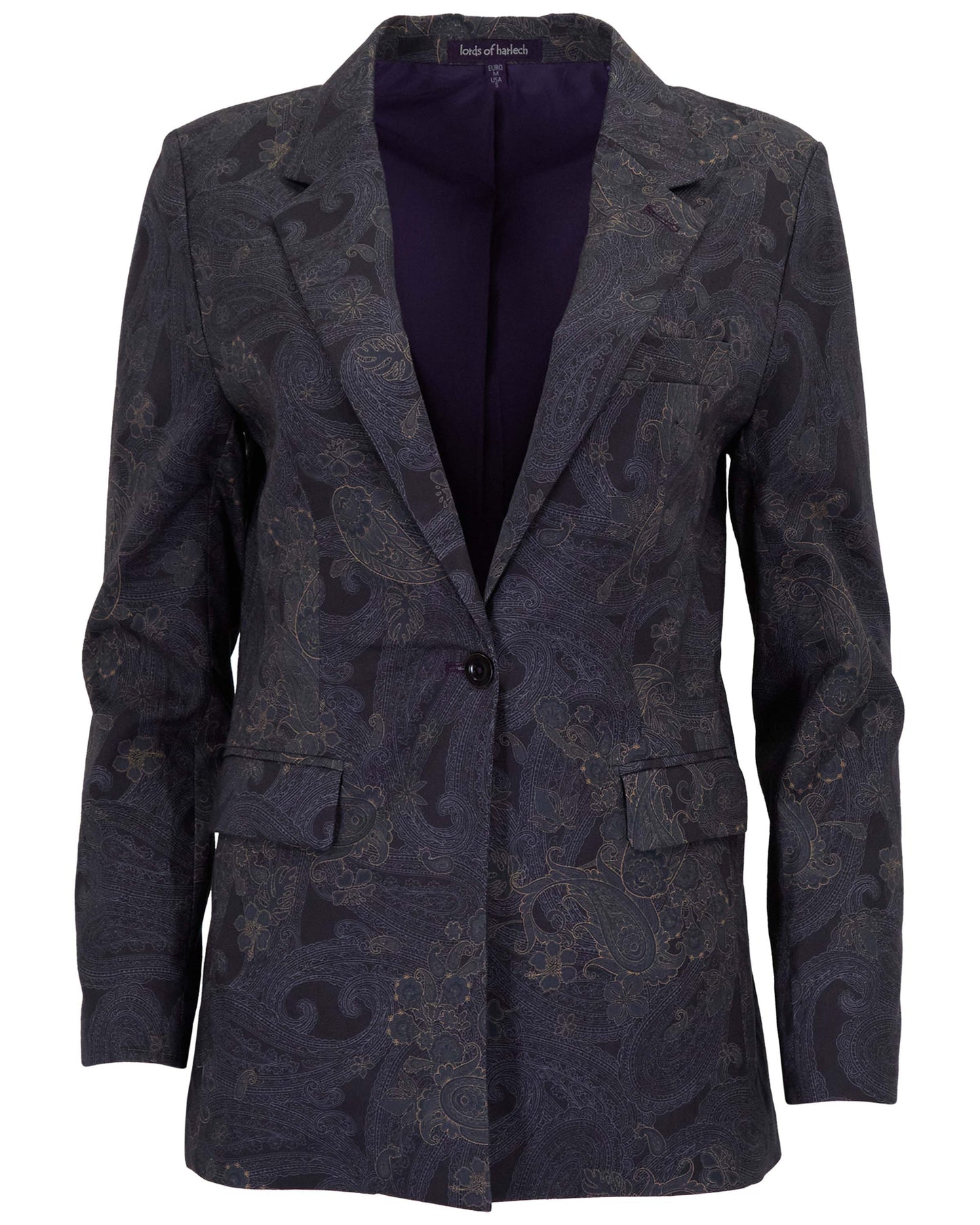 JANE PAISLEY EXPLOSION BLACK WOMENS TAILORED BLAZER