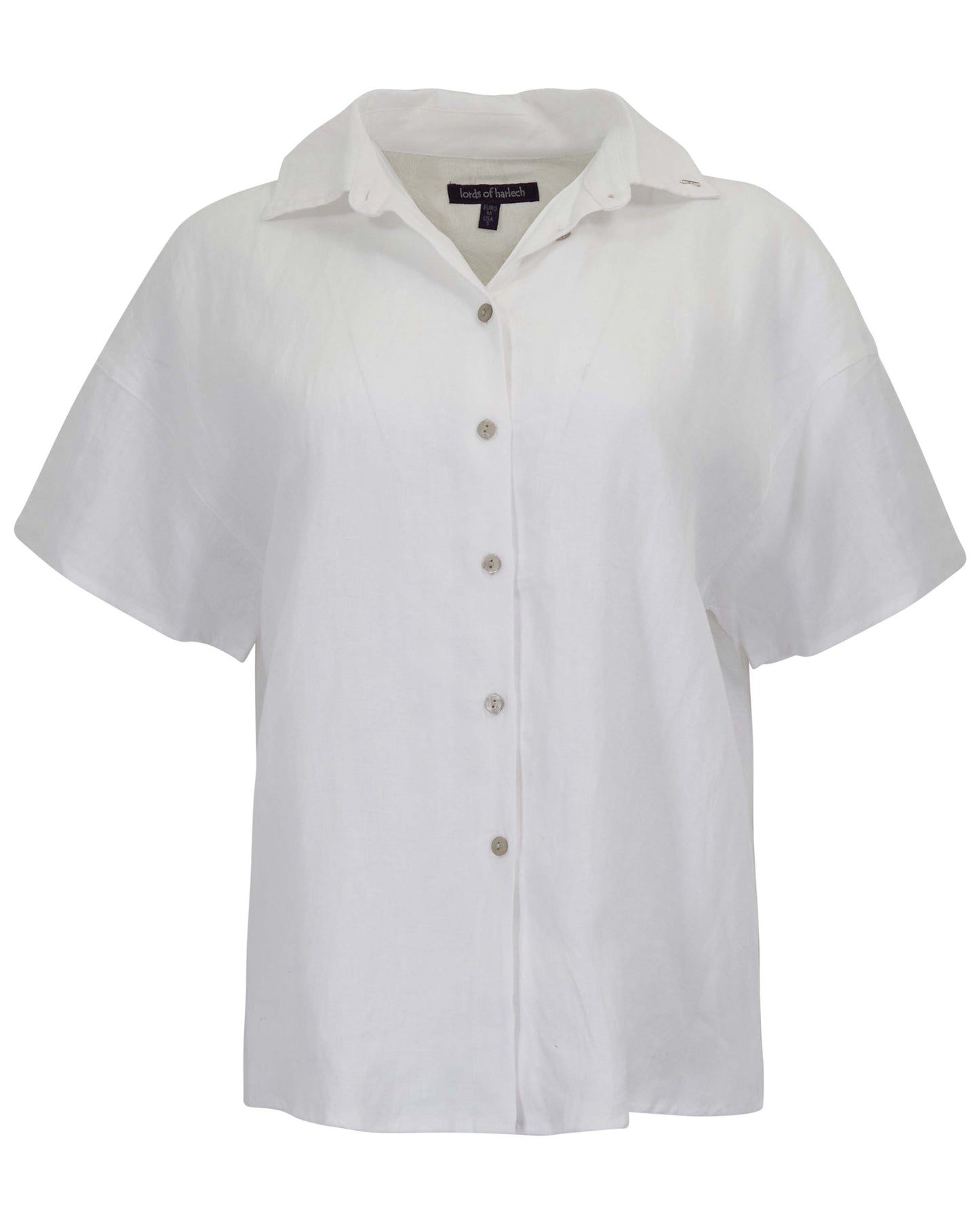 LARA WHITE WOMENS RELAXED LINEN SHIRT