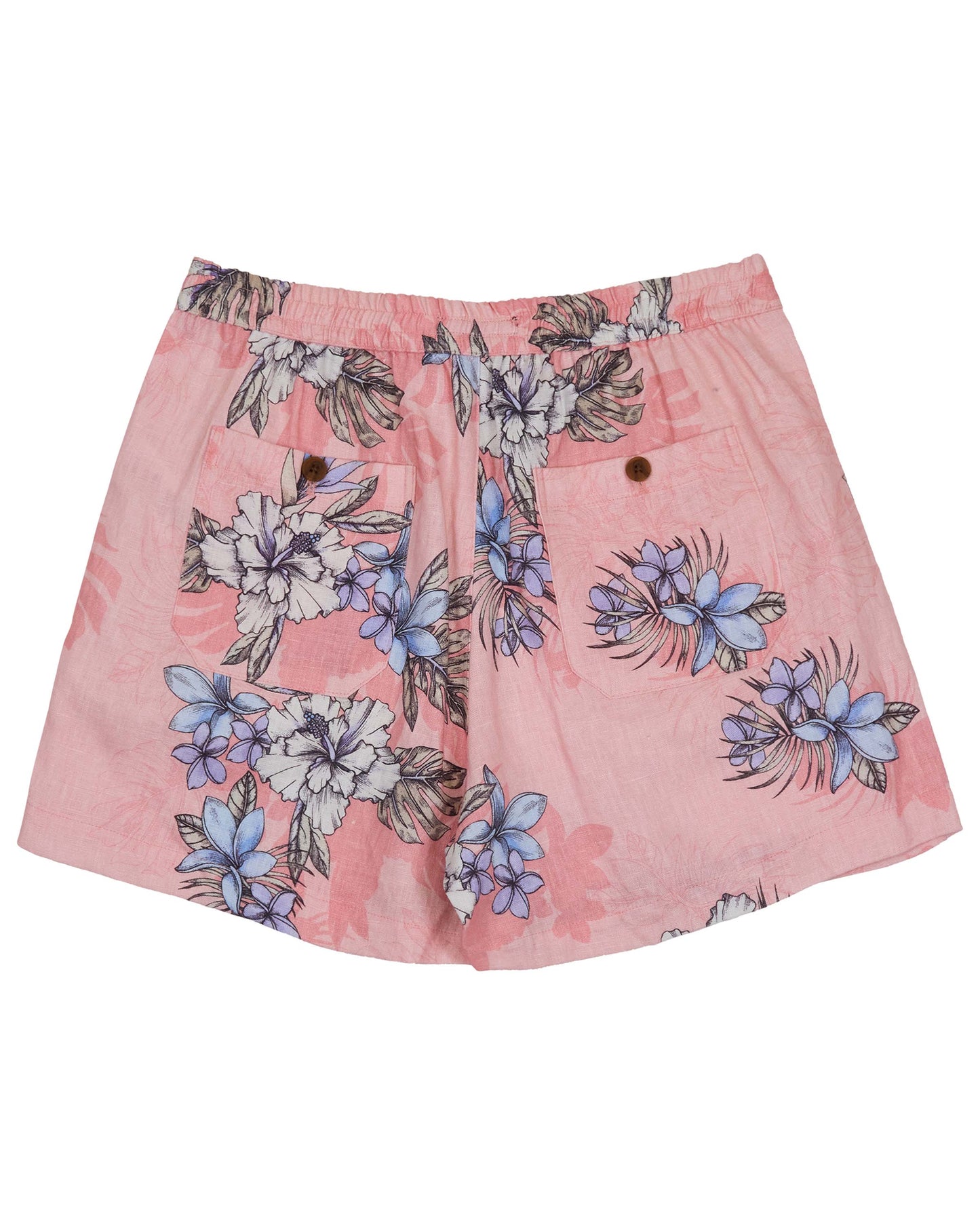 LEANNE EXOTIC FLORAL CORAL WOMENS DRAWSTRING SHORT