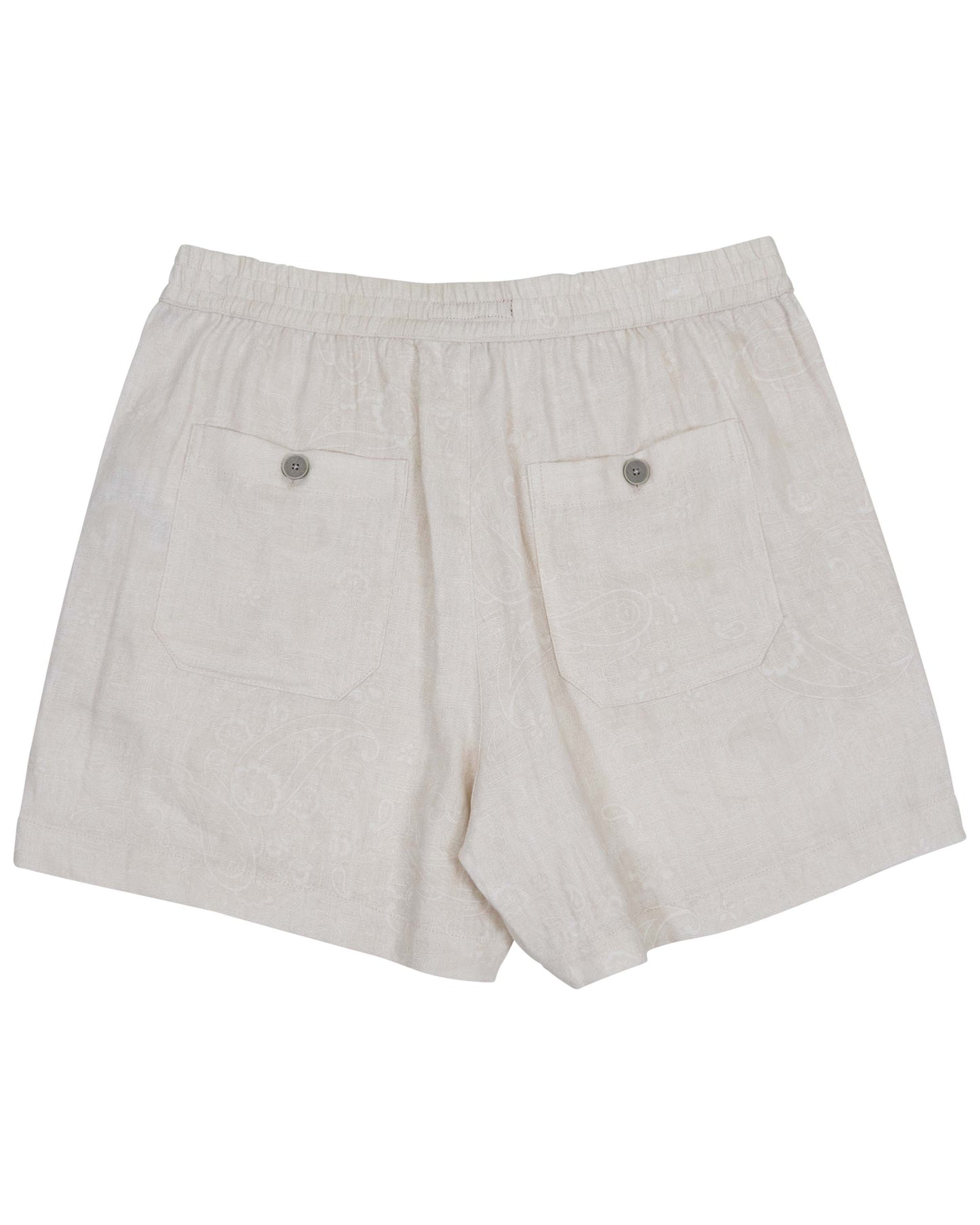LEANNE PAISLEY EXPLOSION IVORY WOMENS DRAWSTRING SHORT