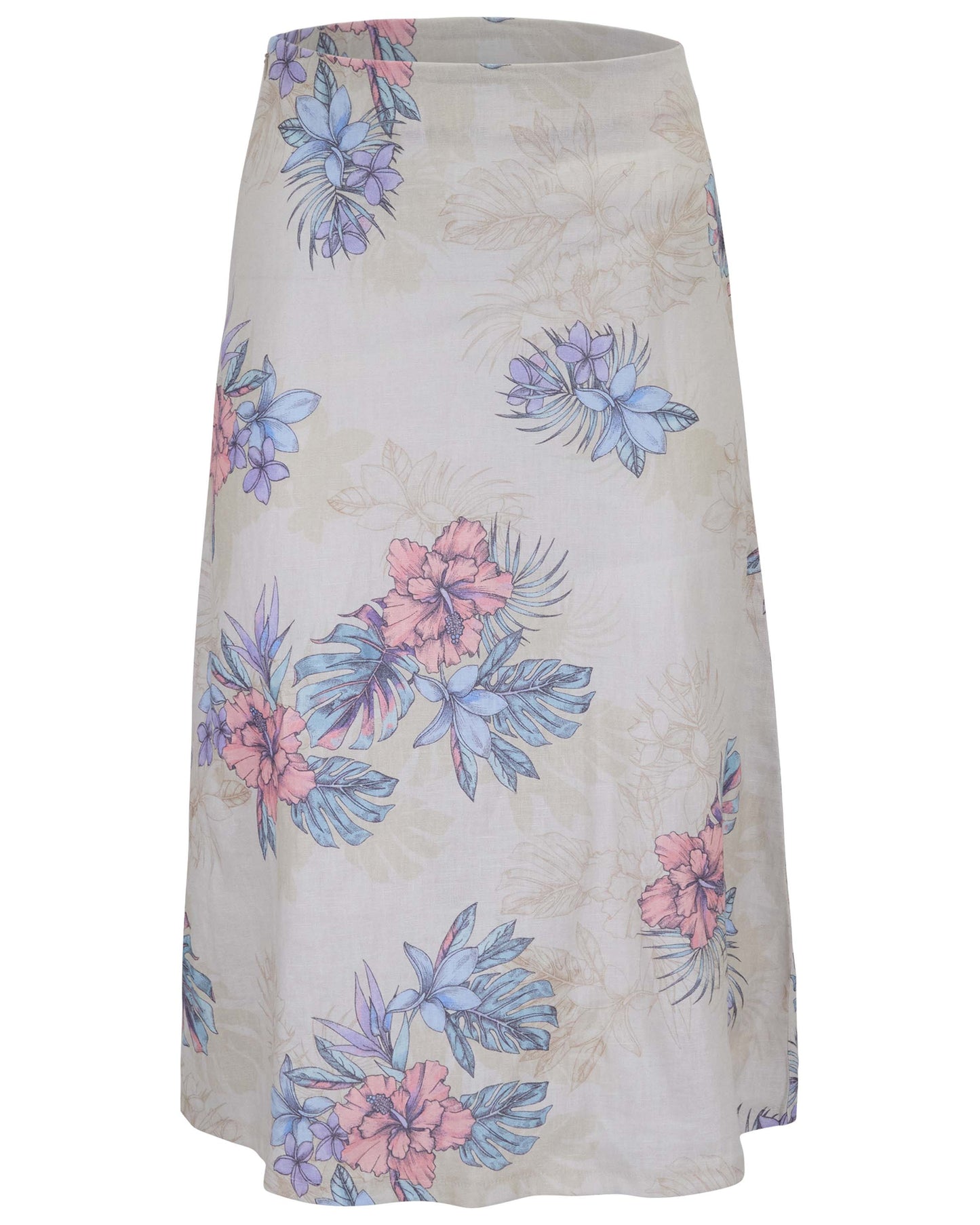 MARNI EXOTIC FLORAL NATURAL WOMENS MIDI SKIRT