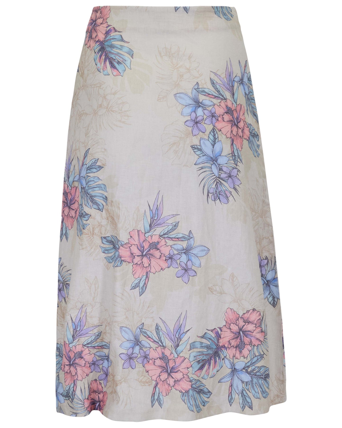 MARNI EXOTIC FLORAL NATURAL WOMENS MIDI SKIRT