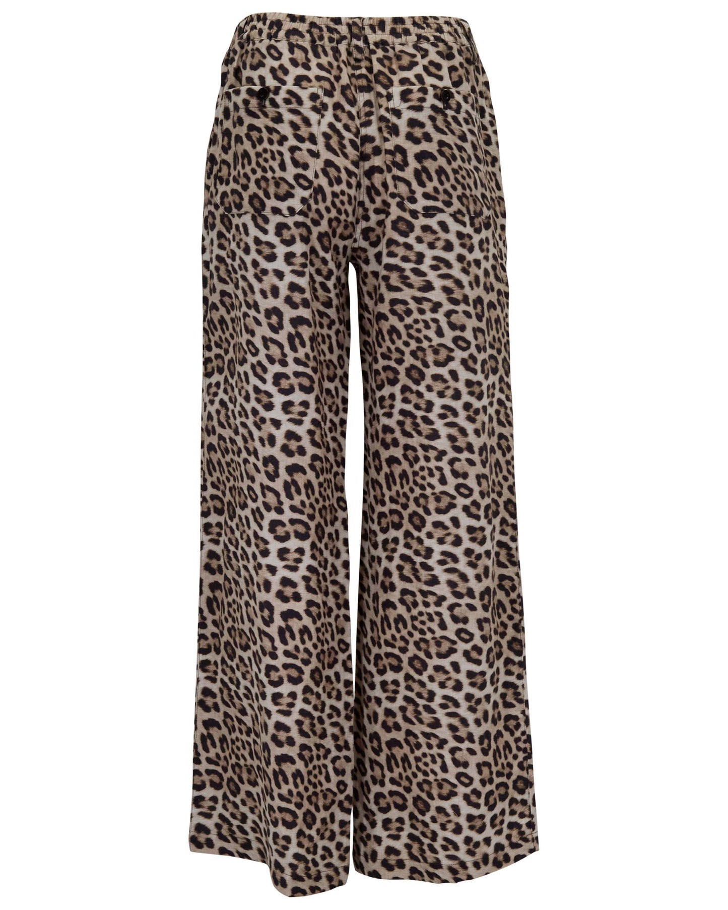 DEANNA LEOPARD BROWN WOMENS WIDE-LEG PANT