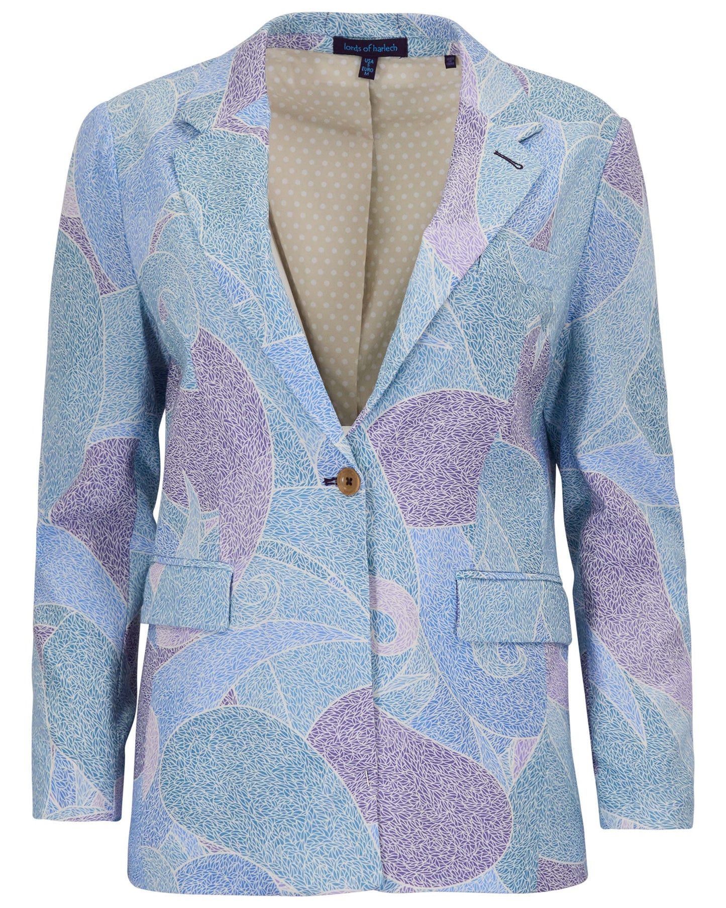 JULIA GRAIN PAISLEY TEAL WOMENS TAILORED BLAZER