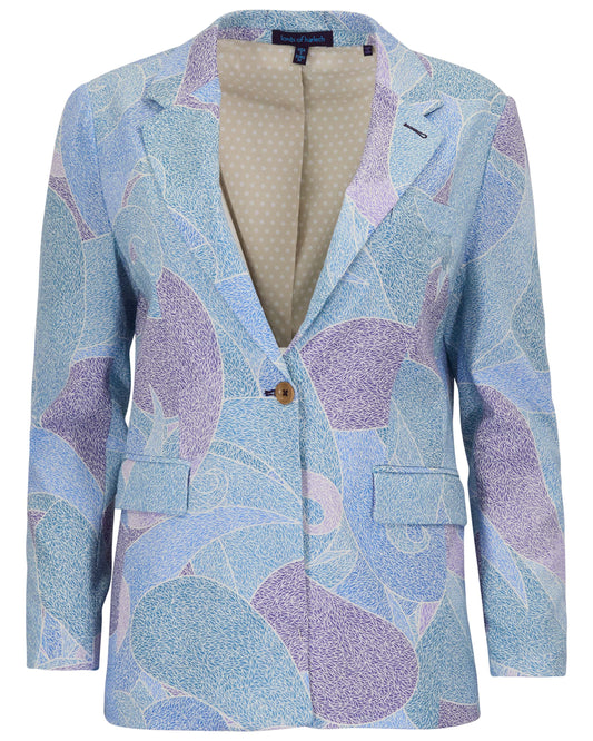 JULIA GRAIN PAISLEY TEAL WOMENS TAILORED BLAZER