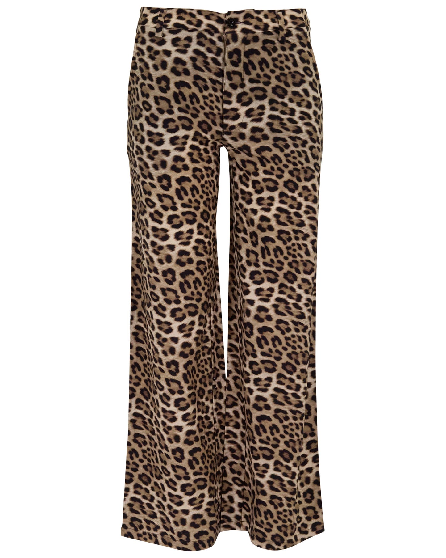PHEOBE LEOPARD BROWN WOMENS WOOL WIDE-LEG PANT
