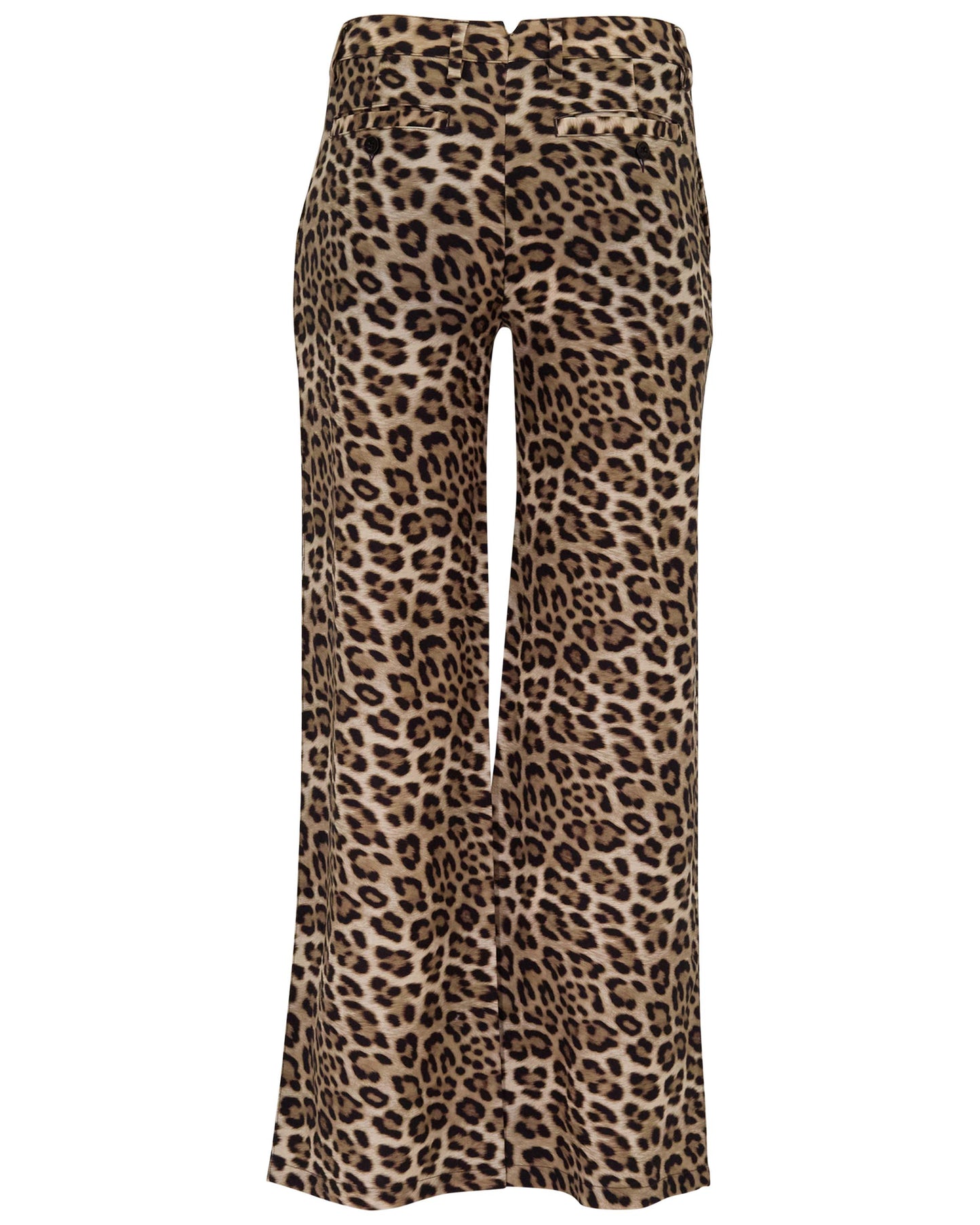 PHEOBE LEOPARD BROWN WOMENS WOOL WIDE-LEG PANT