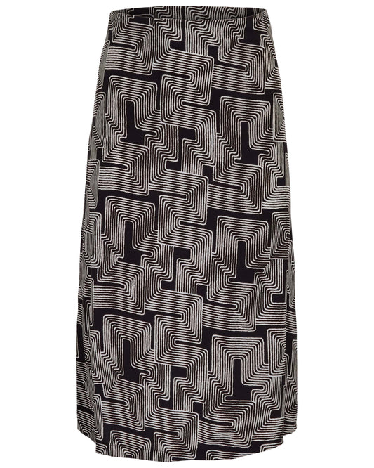 SIENNA INTER TWINE BLACK WOMENS MIDI SKIRT