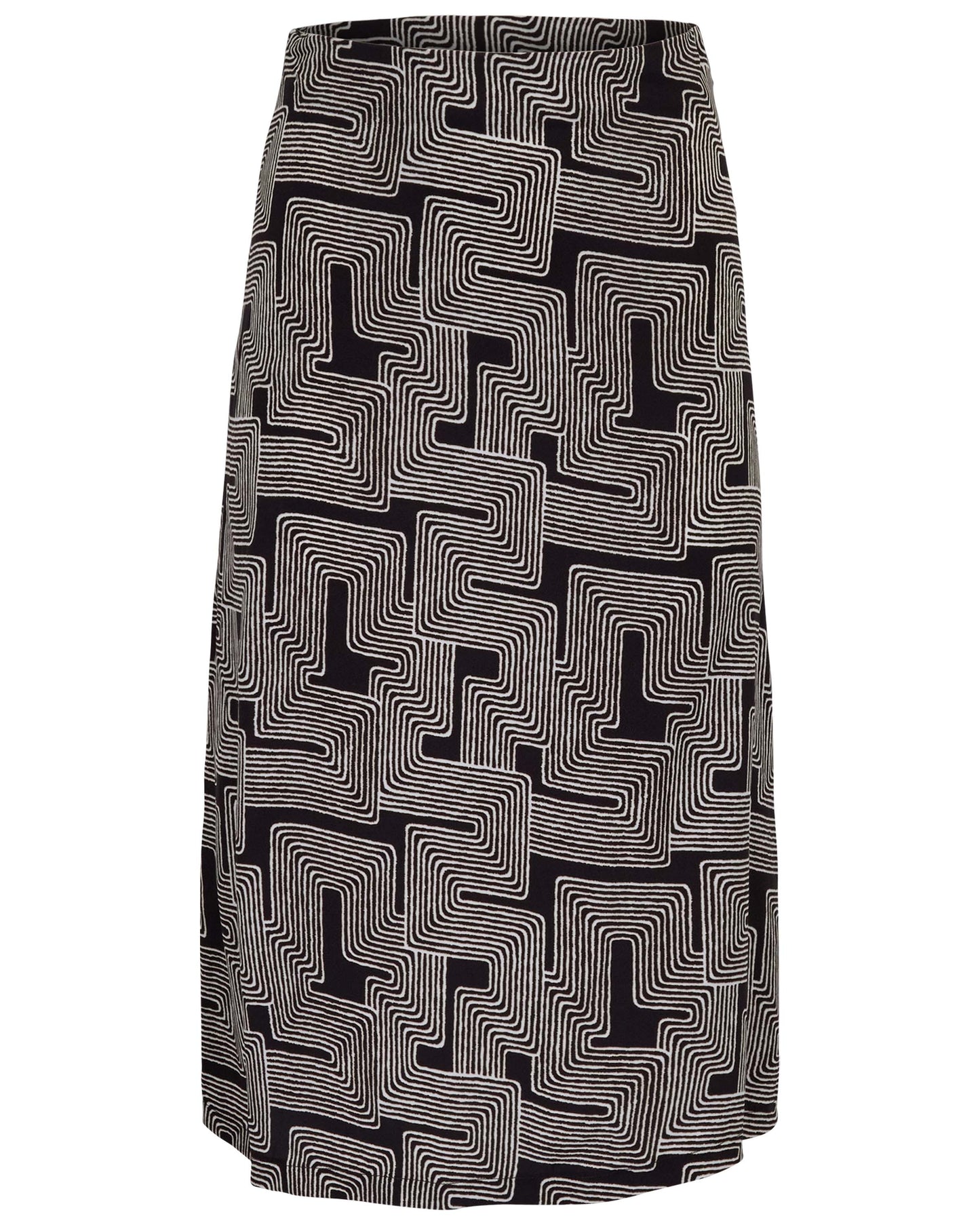SIENNA INTER TWINE BLACK WOMENS MIDI SKIRT