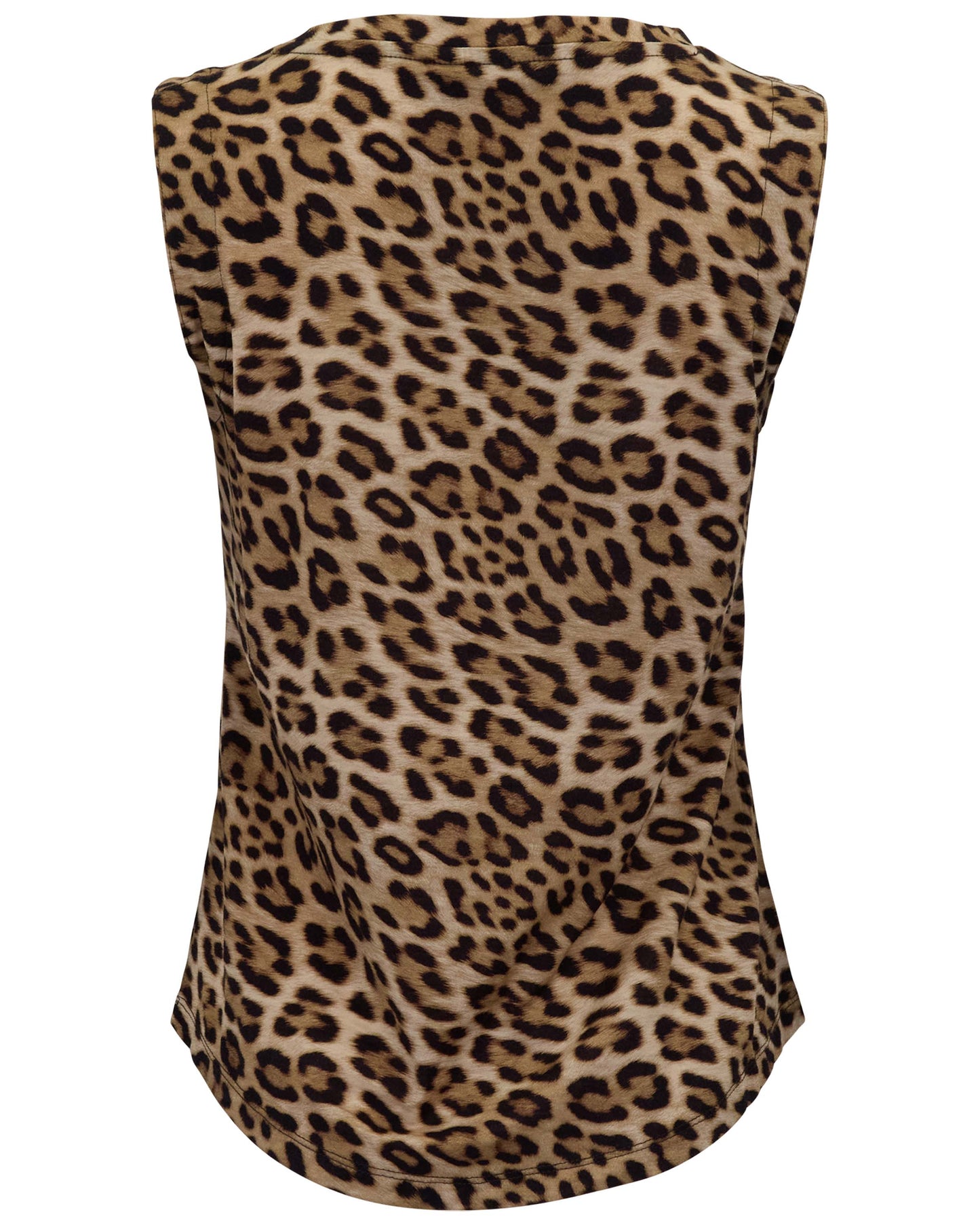 TARA LEOPARD BROWN WOMENS MUSCLE TANK