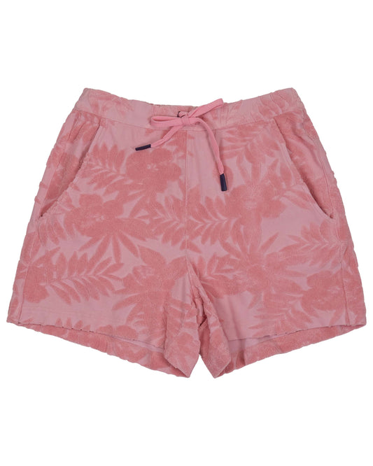 TESS CORAL WOMENS DRAWSTRING TERRY TOWELING SHORT