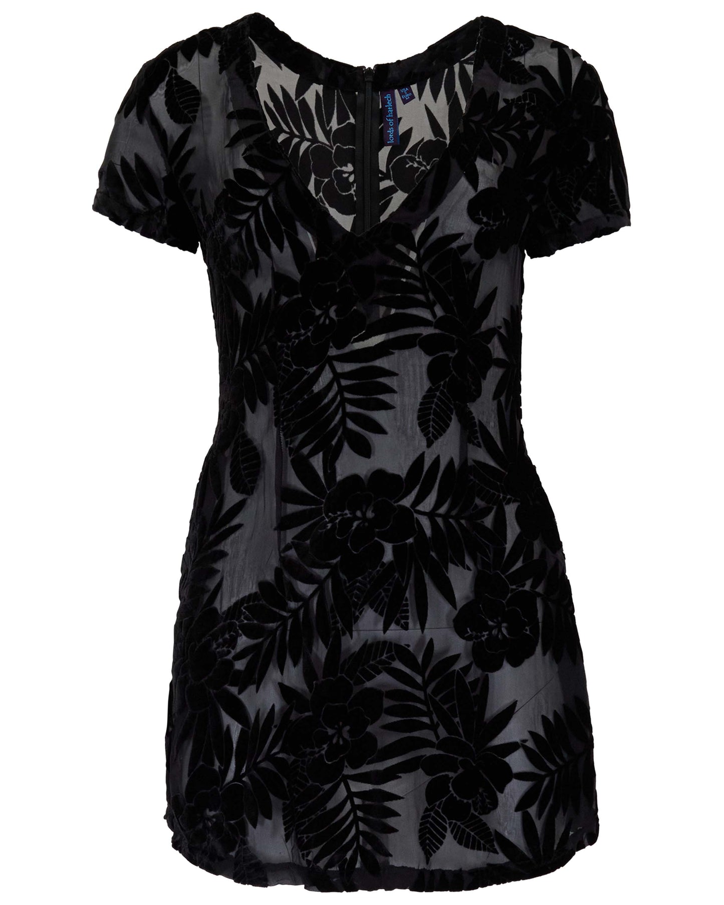VIOLA COUNTRY FLORAL BLACK WOMENS V-NECK MINI DRESS