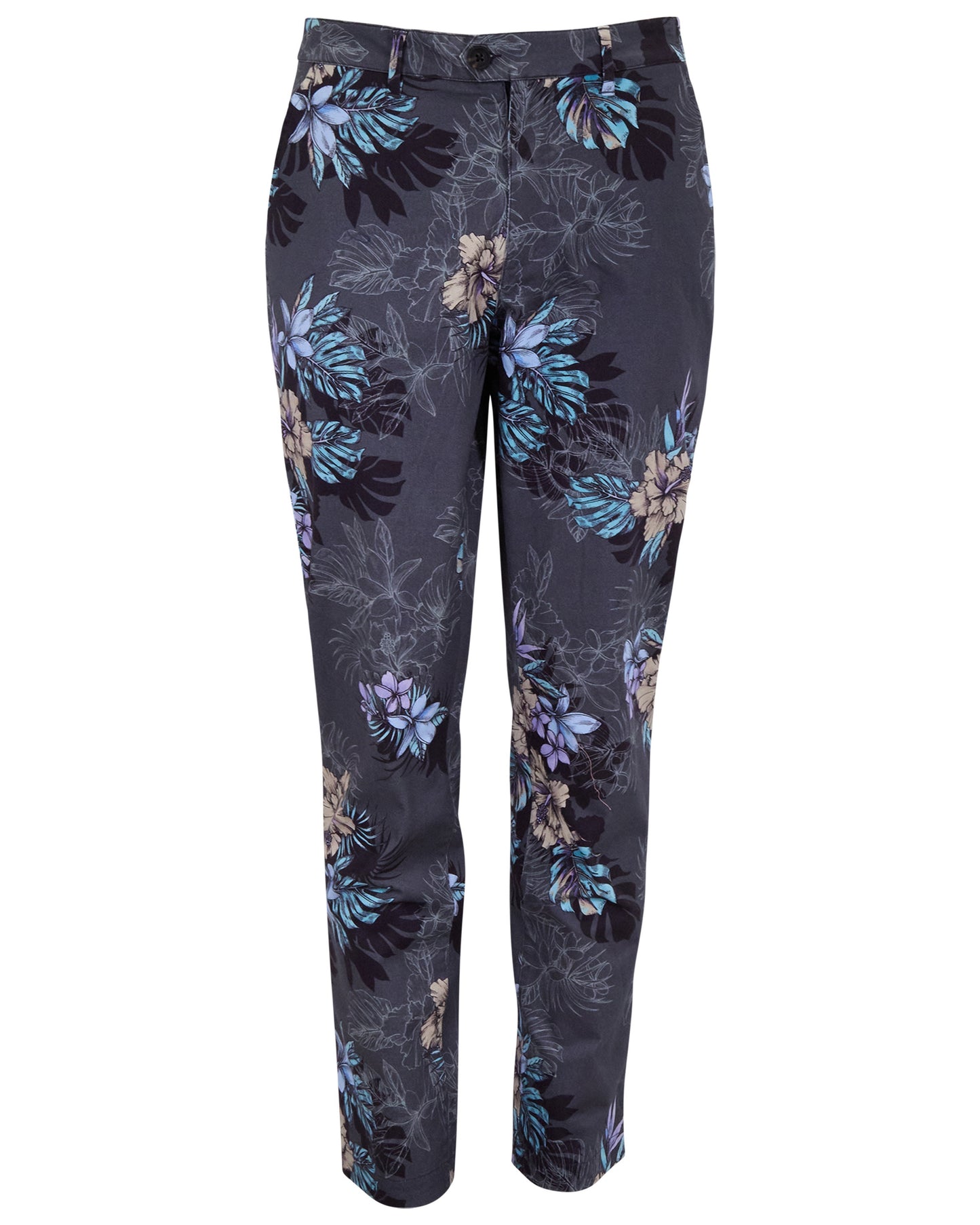 JACK EXOTIC FLORAL BLACK MENS FLAT FRONT PANT