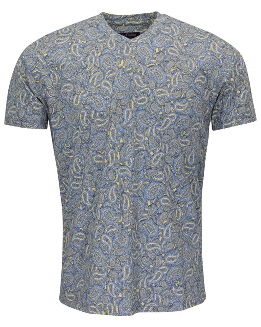 MAZE PAISLEY PILE SUNSHINE MENS VNECK TEE