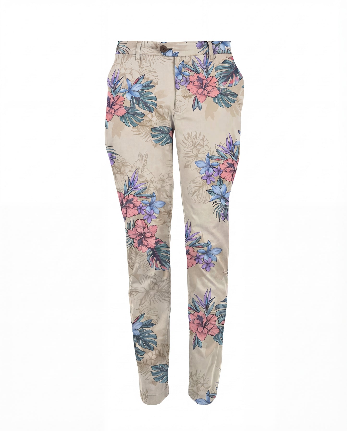 JACK EXOTIC FLORAL NEUTRAL MENS FLAT FRONT PANT