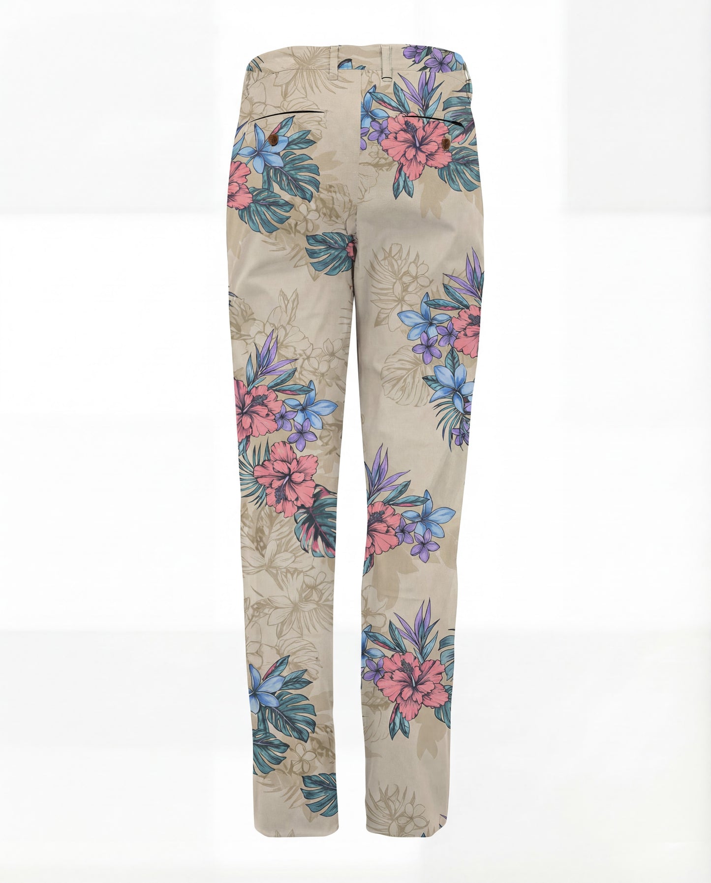 JACK EXOTIC FLORAL NEUTRAL MENS FLAT FRONT PANT