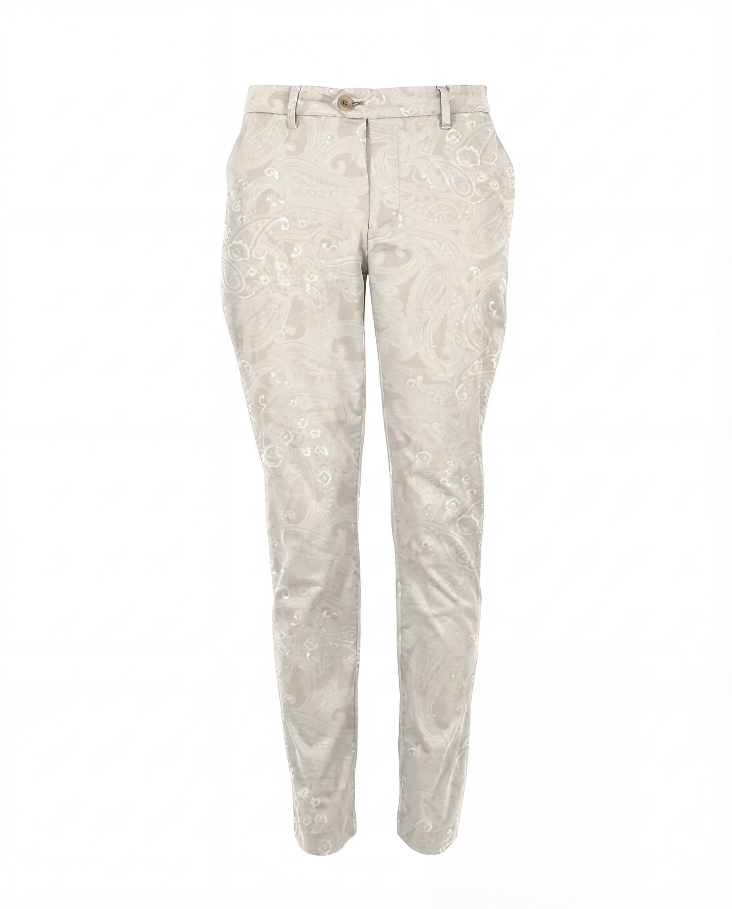 JACK PAISLEY EXPLOSION IVORY MENS FLAT FRONT PANT