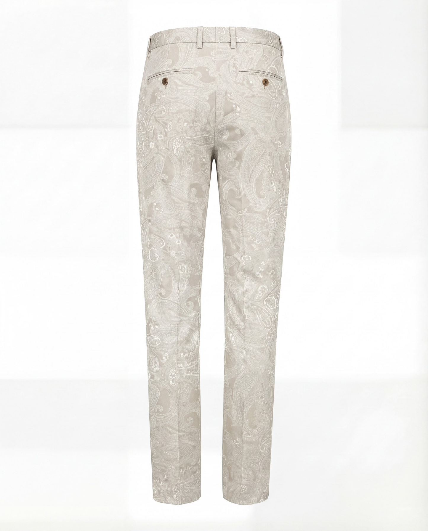 JACK PAISLEY EXPLOSION IVORY MENS FLAT FRONT PANT