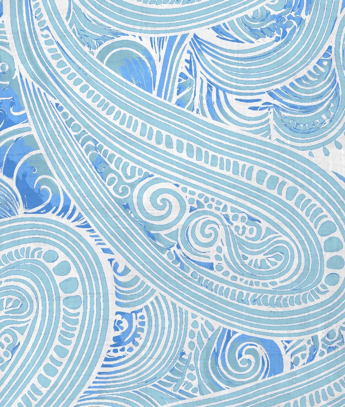 LAURENT MARAKESH PAISLEY TEAL MENS LINEN PRINTED SHIRT